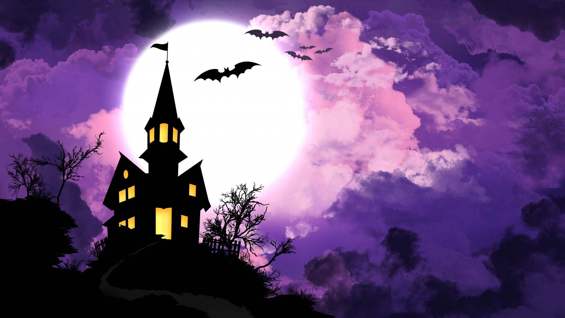 Download Spooky Castle Halloween Computer Wallpaper