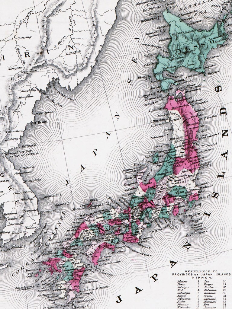 Western Japanese Map Wallpaper. Map from the Library of Con