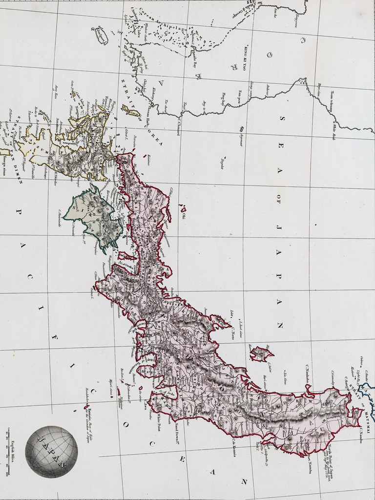 Japan Wallpaper. Edited map of Japan c1820, and missing mo