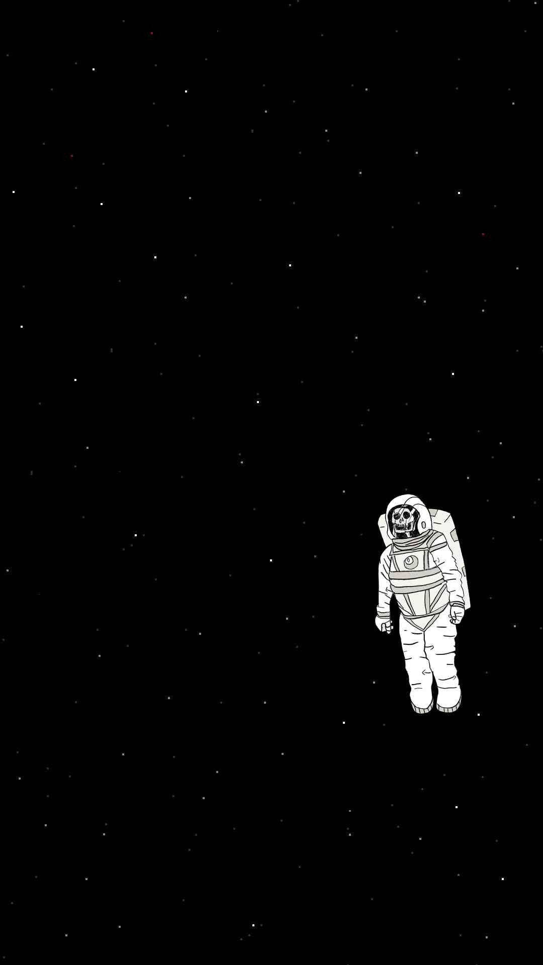 Download Basic White Astronaut Skull Wallpaper
