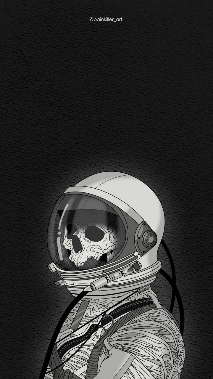 ASTRONAUT wallpaper by painkiller_art. Astronaut wallpaper, Skull wallpaper, Wallpaper