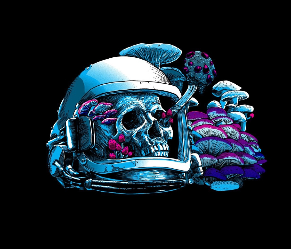 Mobile wallpaper: Mushroom, Sci Fi, Skeleton, Astronaut, 1282062 download the picture for free