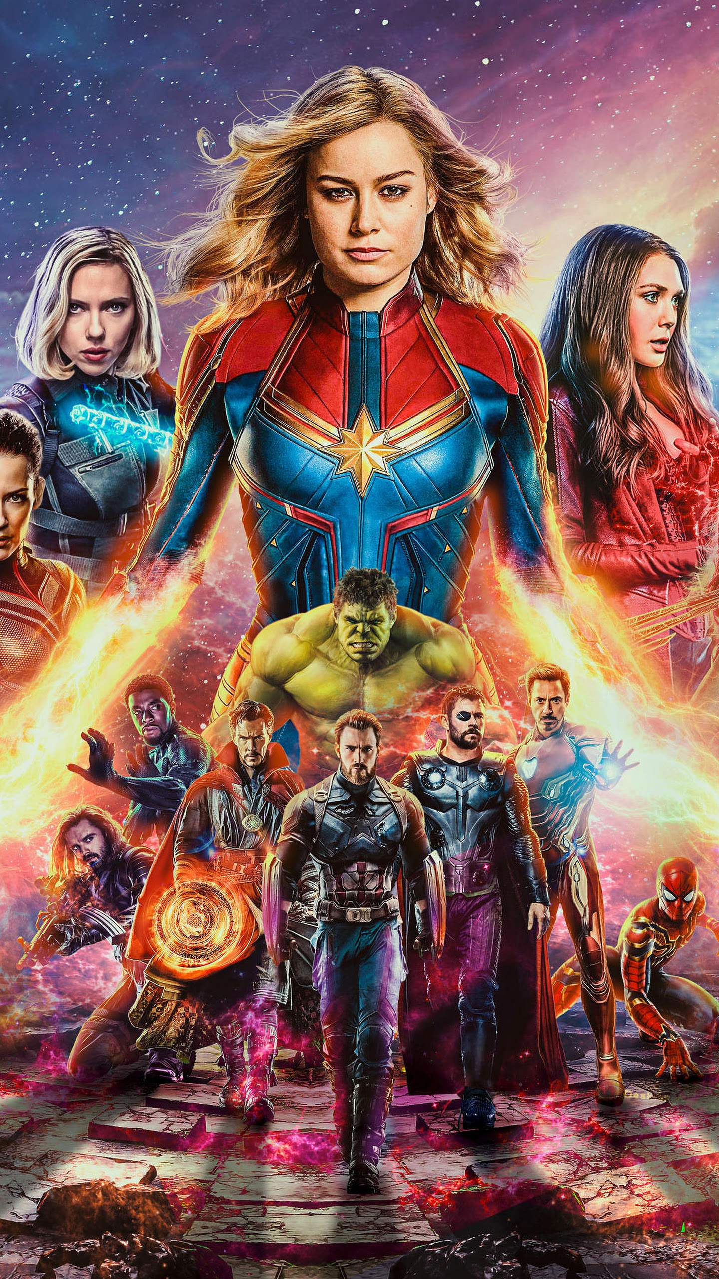 Avengers: Endgame Captain Marvel Cast Characters 4K Wallpaper