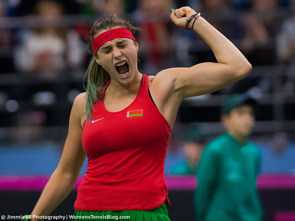 Aryna Sabalenka. Aryna Sabalenka of Belarus in action at th
