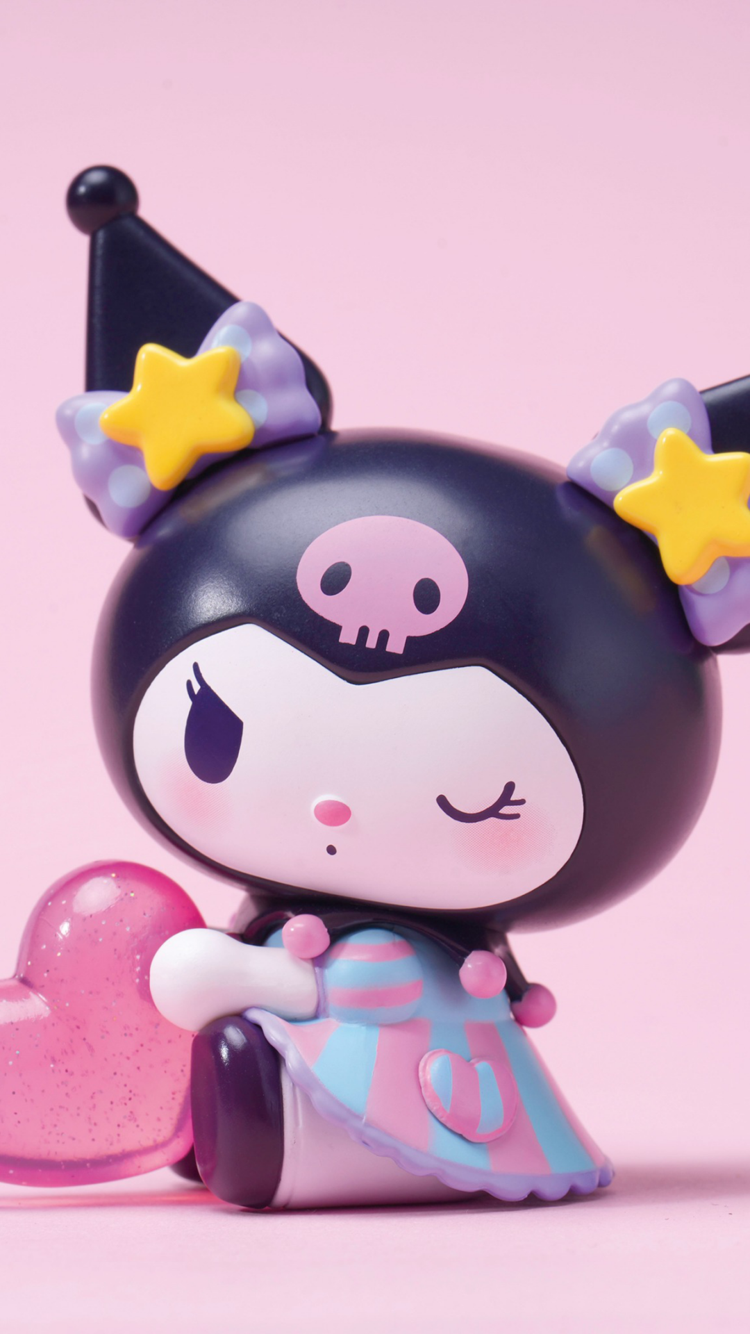 Kuromi Wallpaper 4K, Pink Heart, Candy