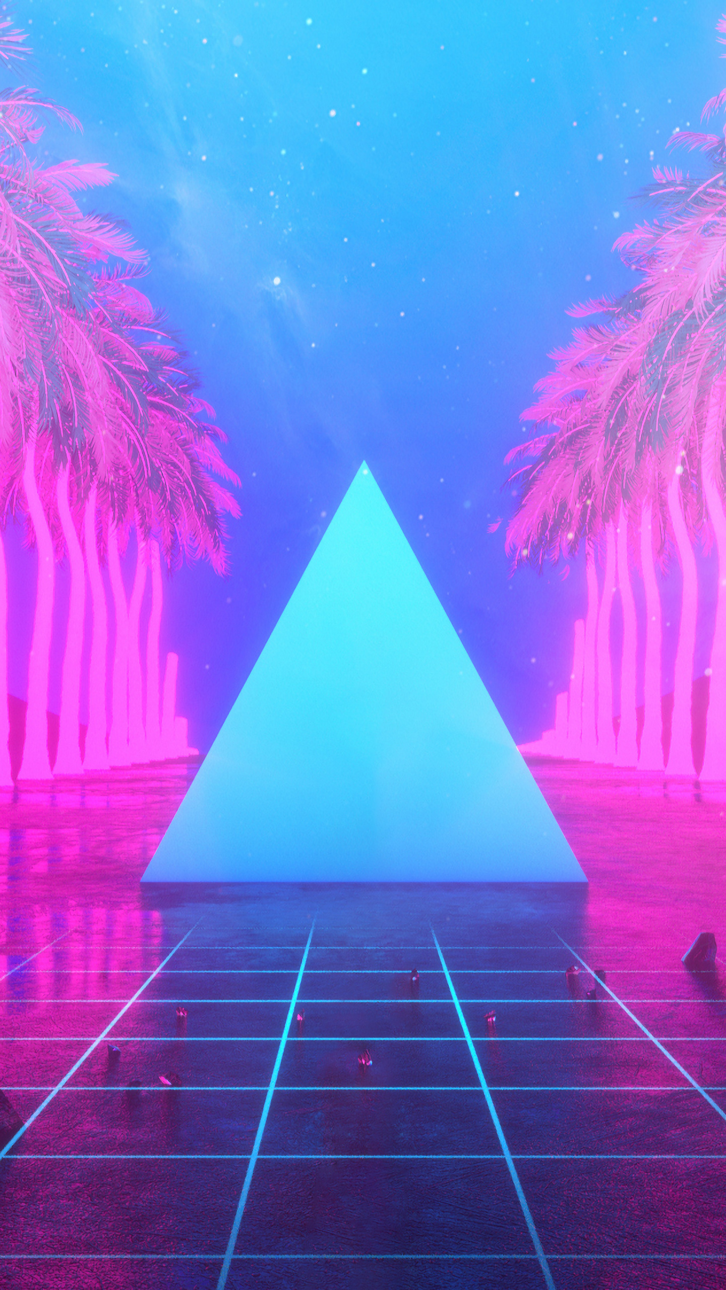 Miami Trees Triangle Neon Artwork 4k Samsung Galaxy S6, S7 , Google Pixel XL , Nexus 6, 6P , LG G5 HD 4k Wallpaper, Image, Background, Photo and Picture