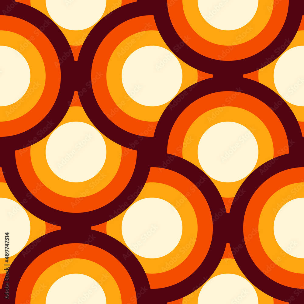 Download Vintage 70s Orange Swirls Wallpaper