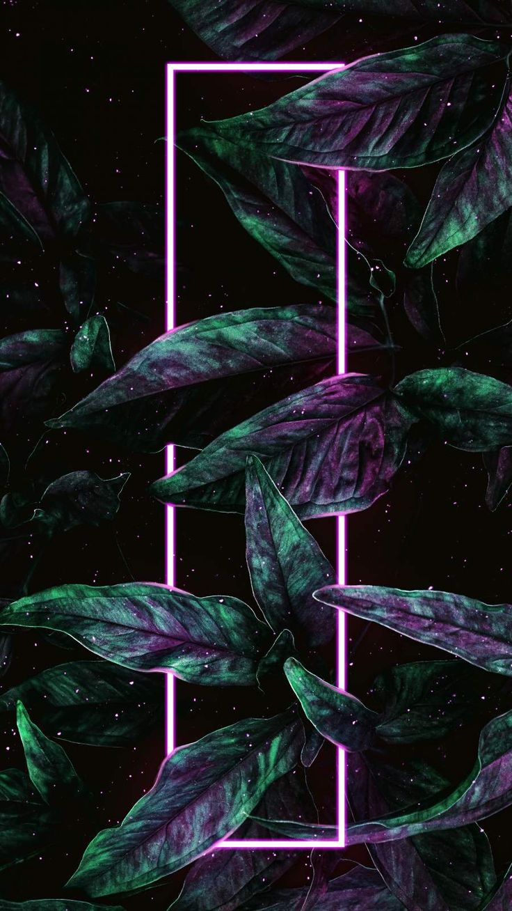 Neon Nature Foliage Wallpaper