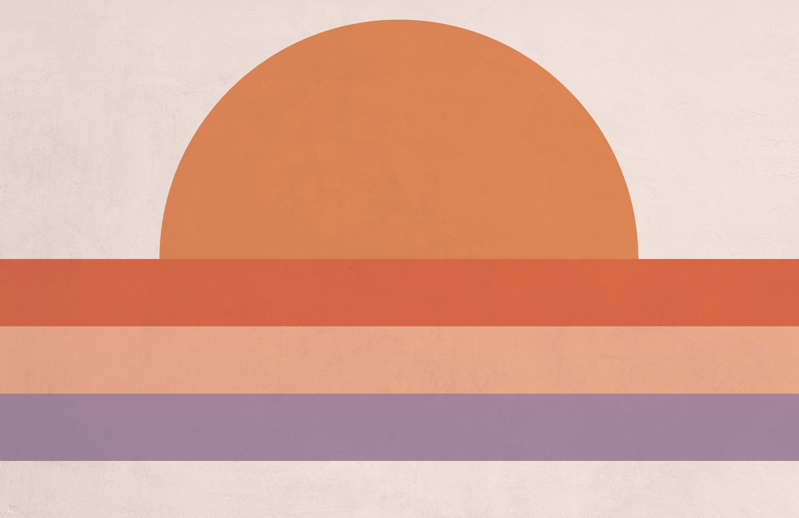 70's Orange Sunset Block Retro Wallpaper Mural
