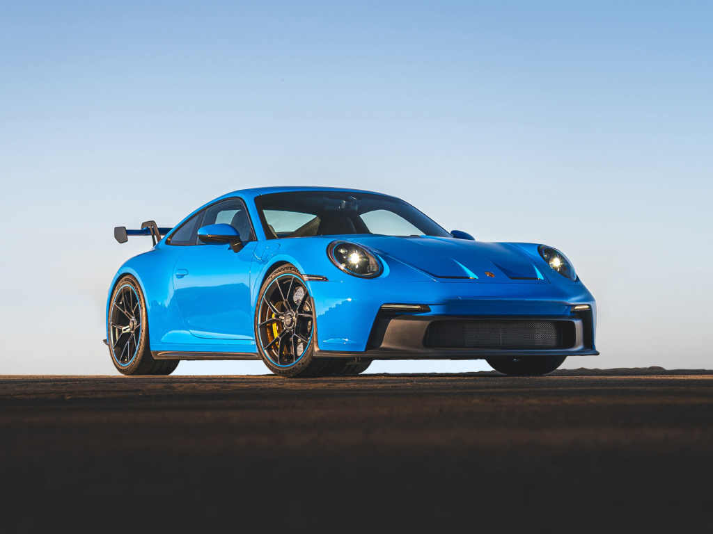 Porsche 911 GT3 blue car against the sky Desktop wallpaper 1024x768