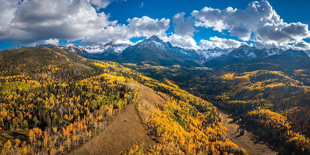 Desktop Wallpaper USA Colorado Nature Autumn Mountains forest