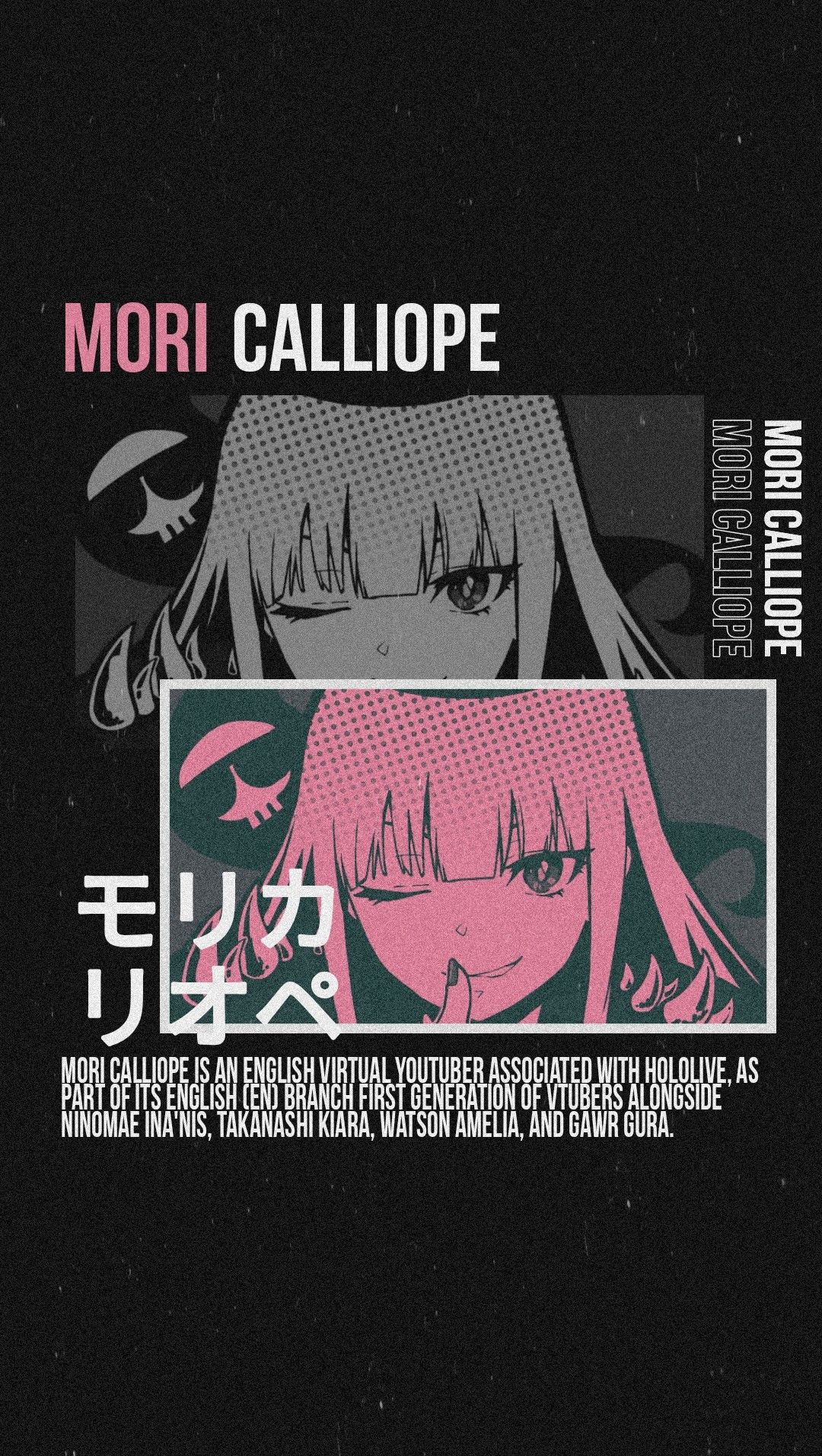 Mori Calliope Wallpaper. Seni anime, Seni, Ilustrasi karakter