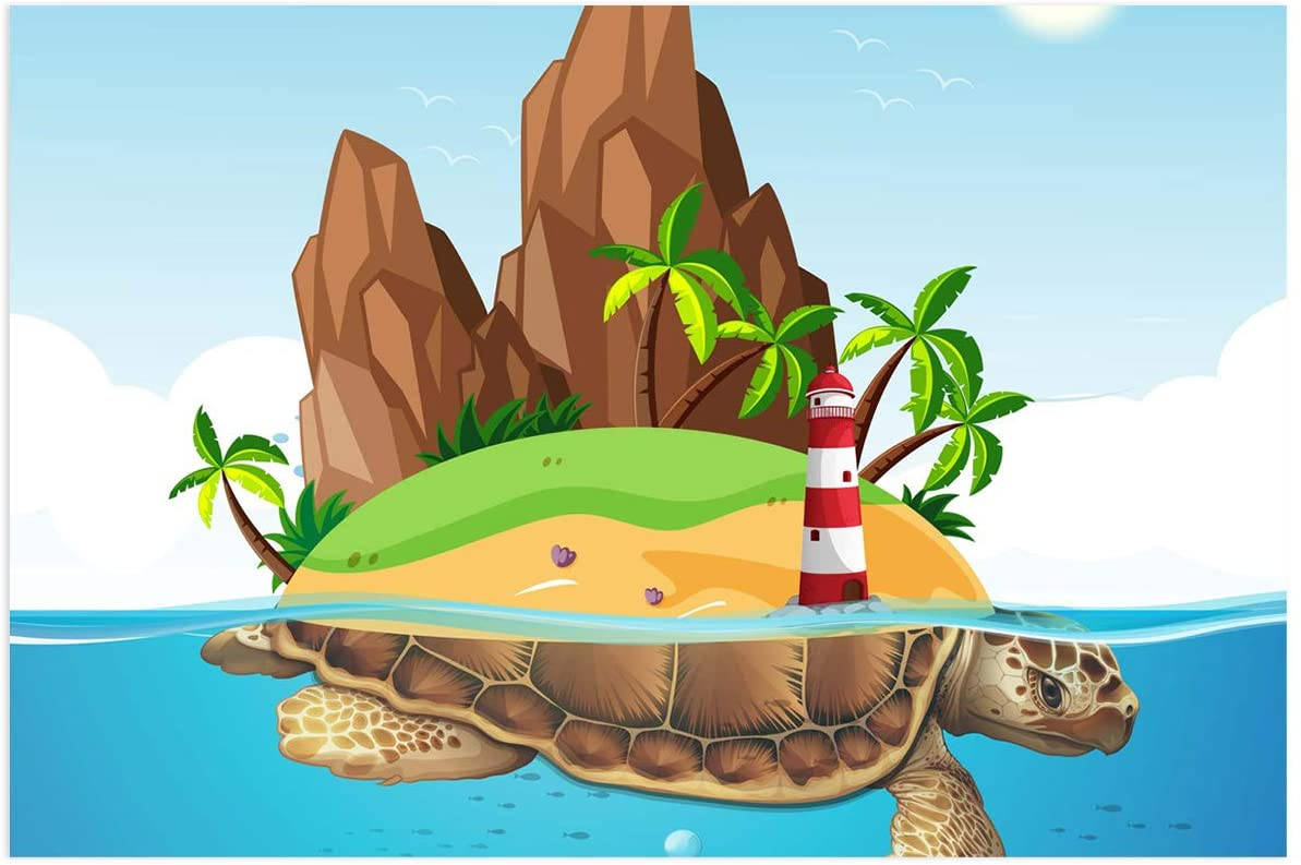Download Cartoon Turtle Island Wallpaper