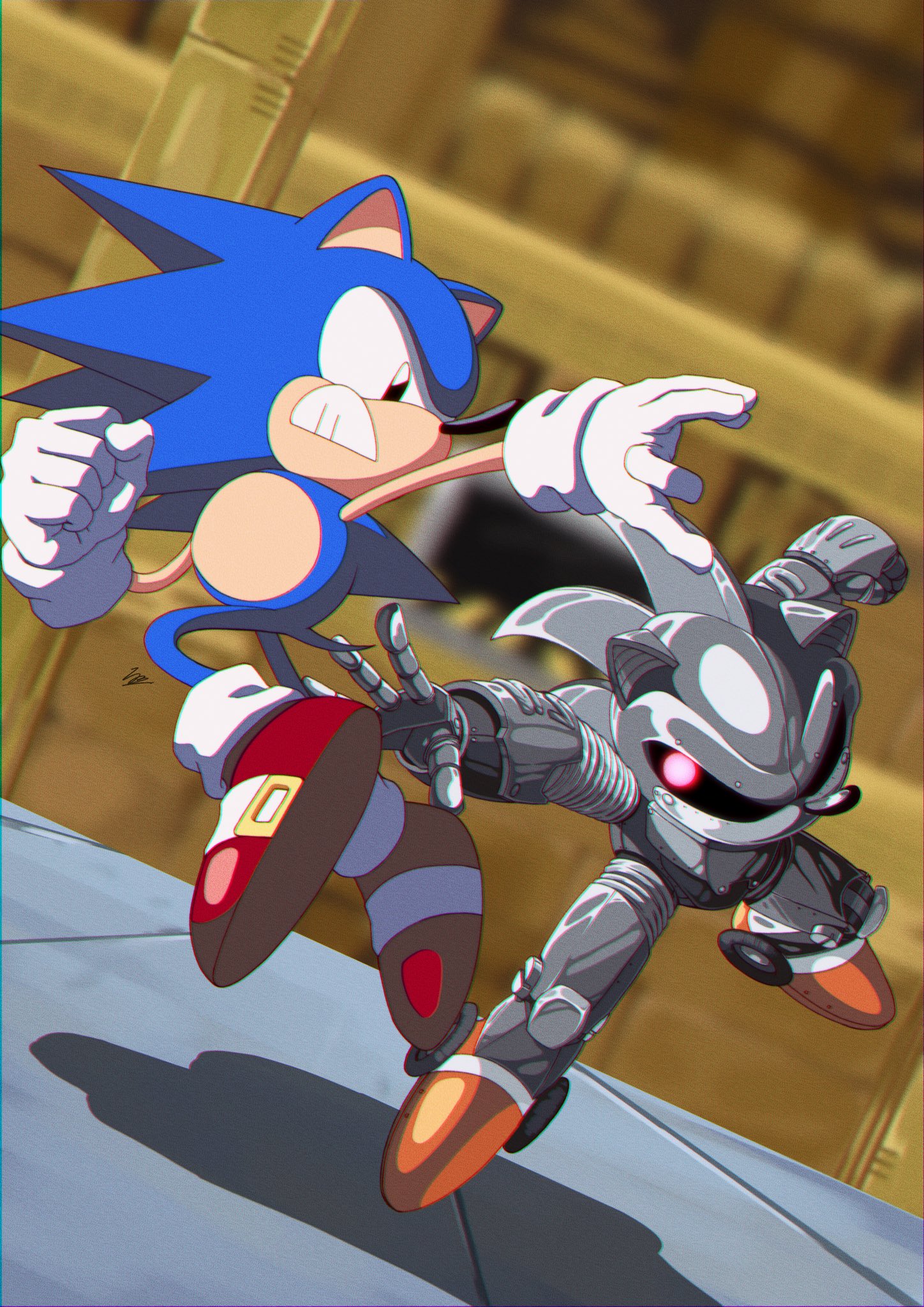 sonic and metal sonic the Hedgehog Wallpaper