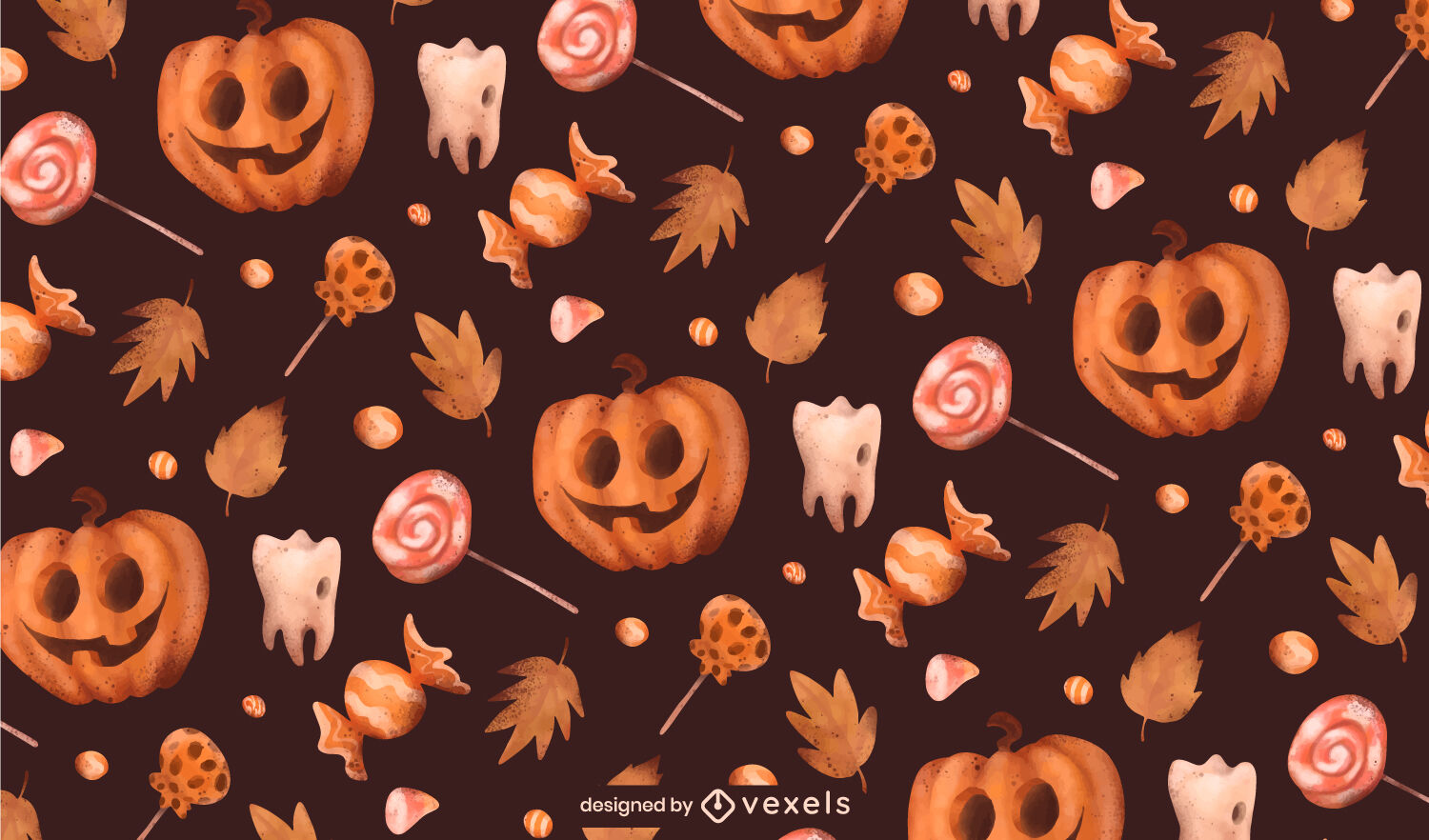Halloween Creepy Pumpkins Pattern Design Vector Download