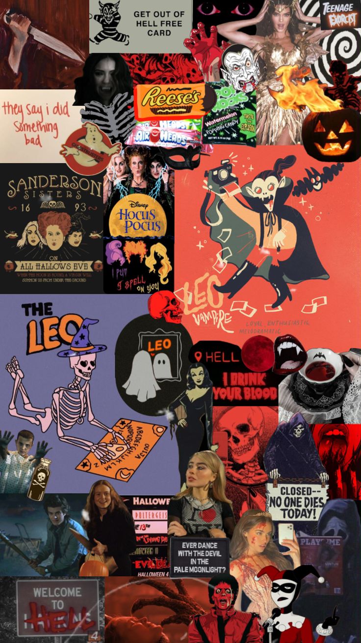 #leo halloween moodboard. Leo background wallpaper, Scary wallpaper, Halloween wallpaper iphone