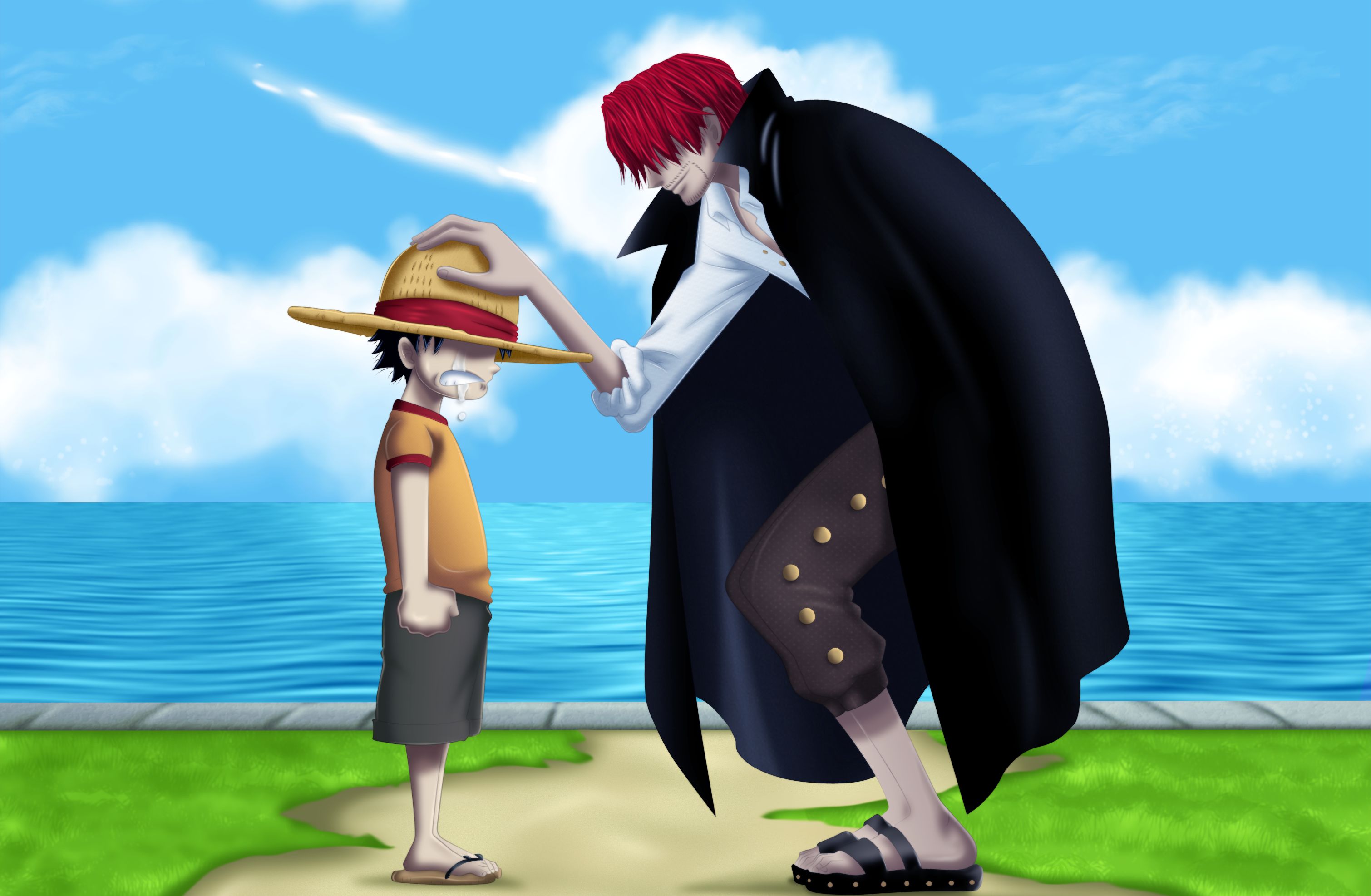 HD desktop wallpaper: Anime, One Piece, Monkey D Luffy, Shanks (One Piece) download free picture