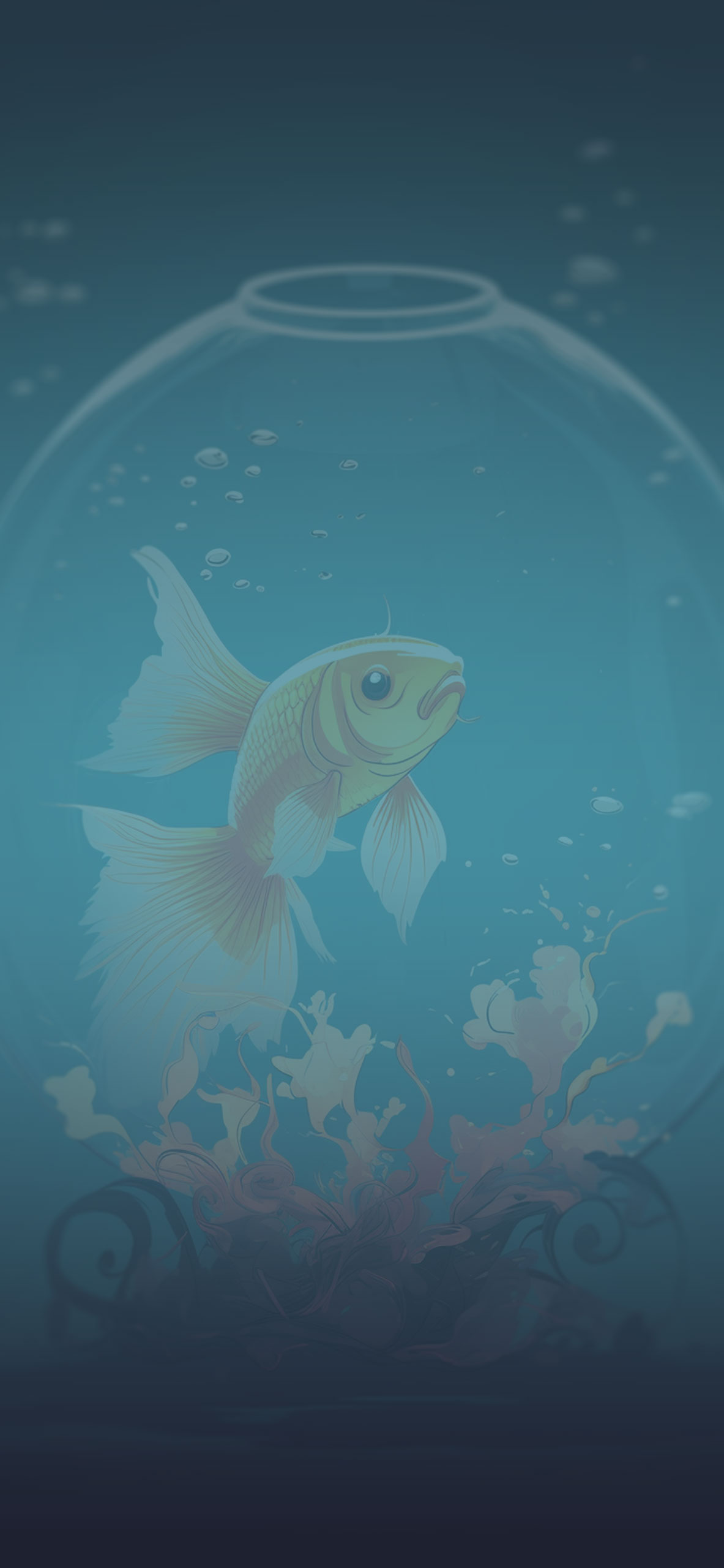 Golden Fish in the Aquarium Wallpaper Wallpaper for iPhone