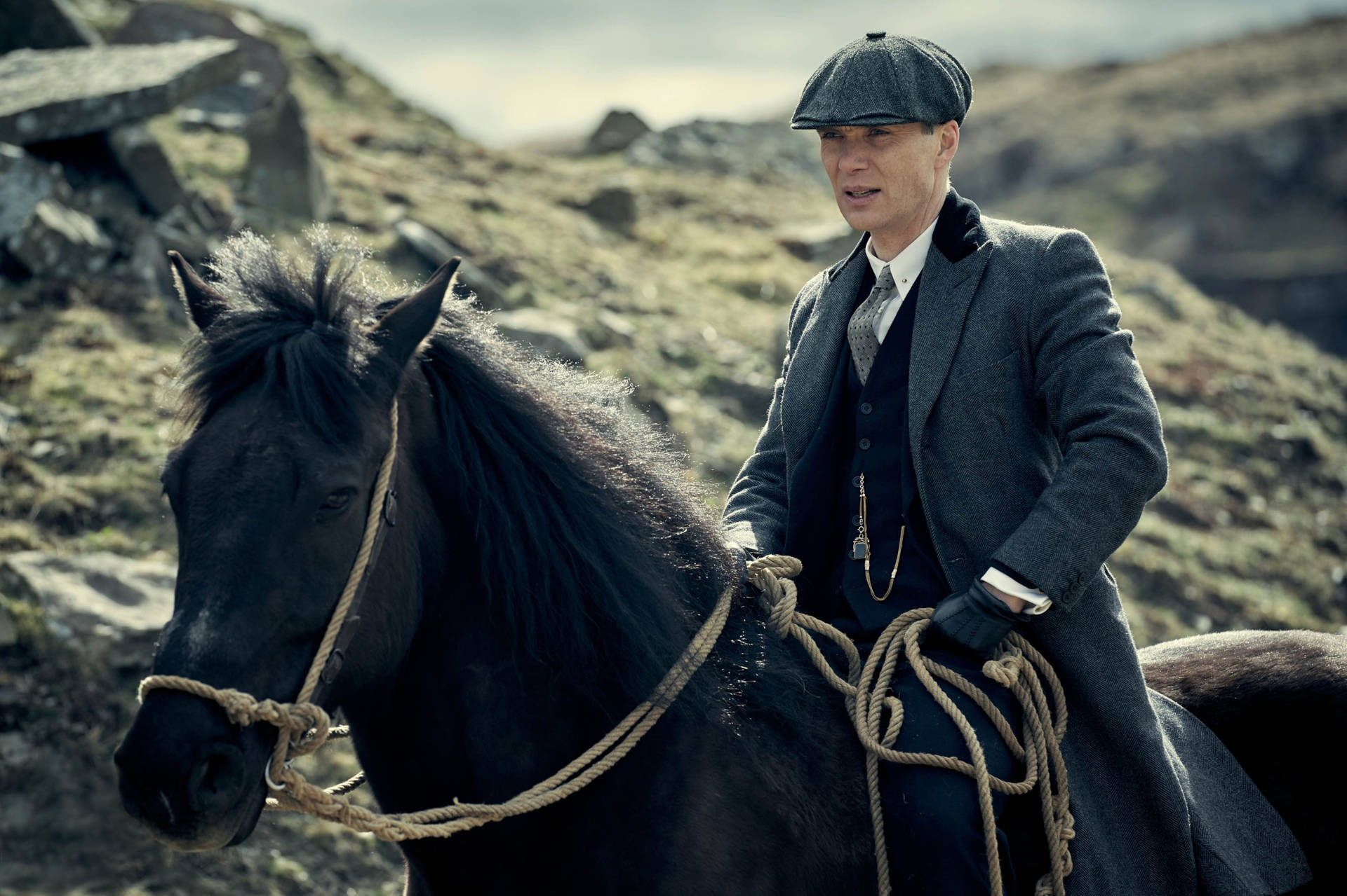 Download Thomas Shelby Riding A Horse Wallpaper