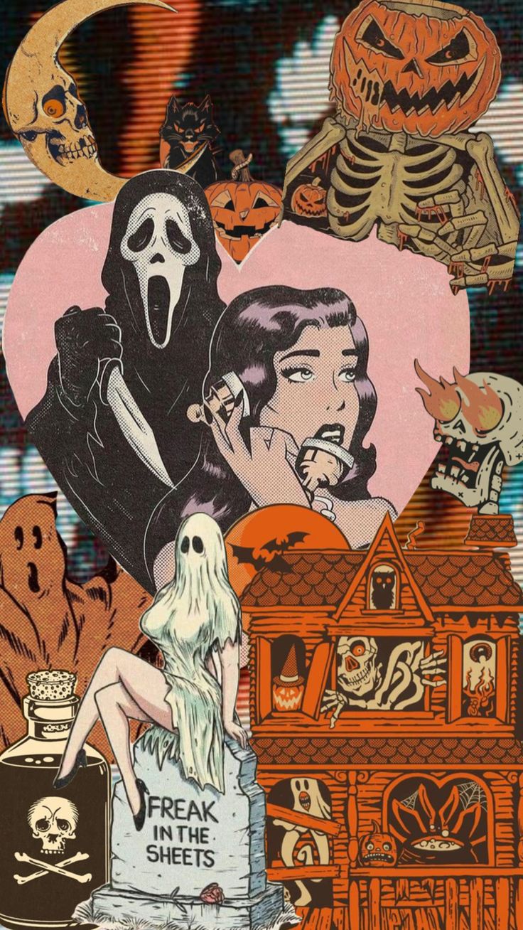 spooky #spookyseason #spookyvibes #halloween #halloweenaesthetic. Halloween wallpaper iphone background, Vintage halloween art, Halloween wallpaper background