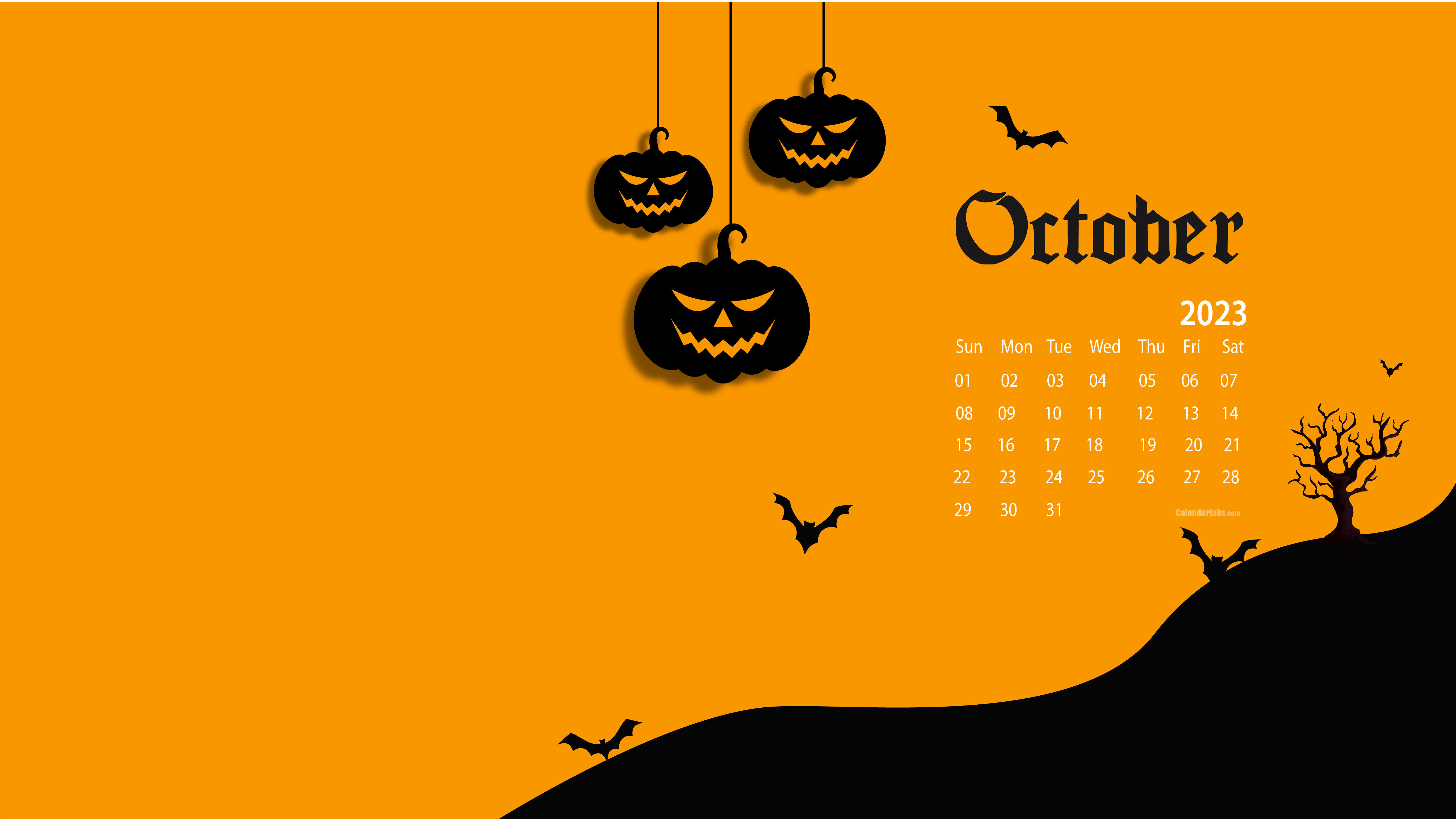 October 2023 Desktop Wallpaper Calendar