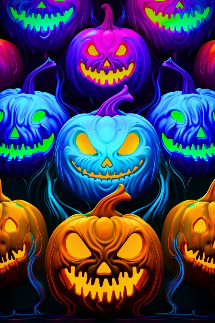 Vibrant Halloween Jack O' Lanterns Wallpaper To Elevate Your Spooky Vibes