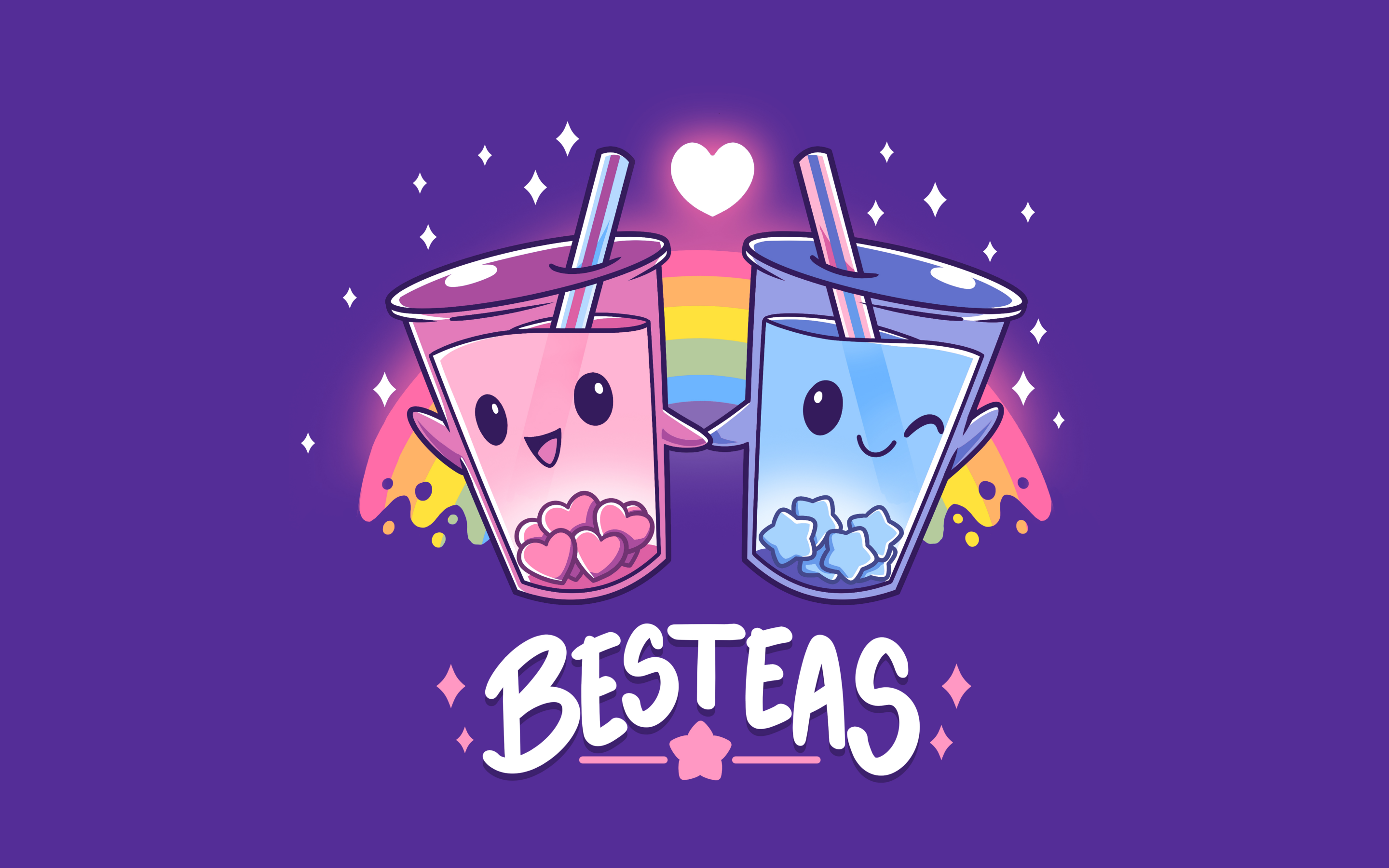 Kawaii bubble tea Wallpaper 4K, Love