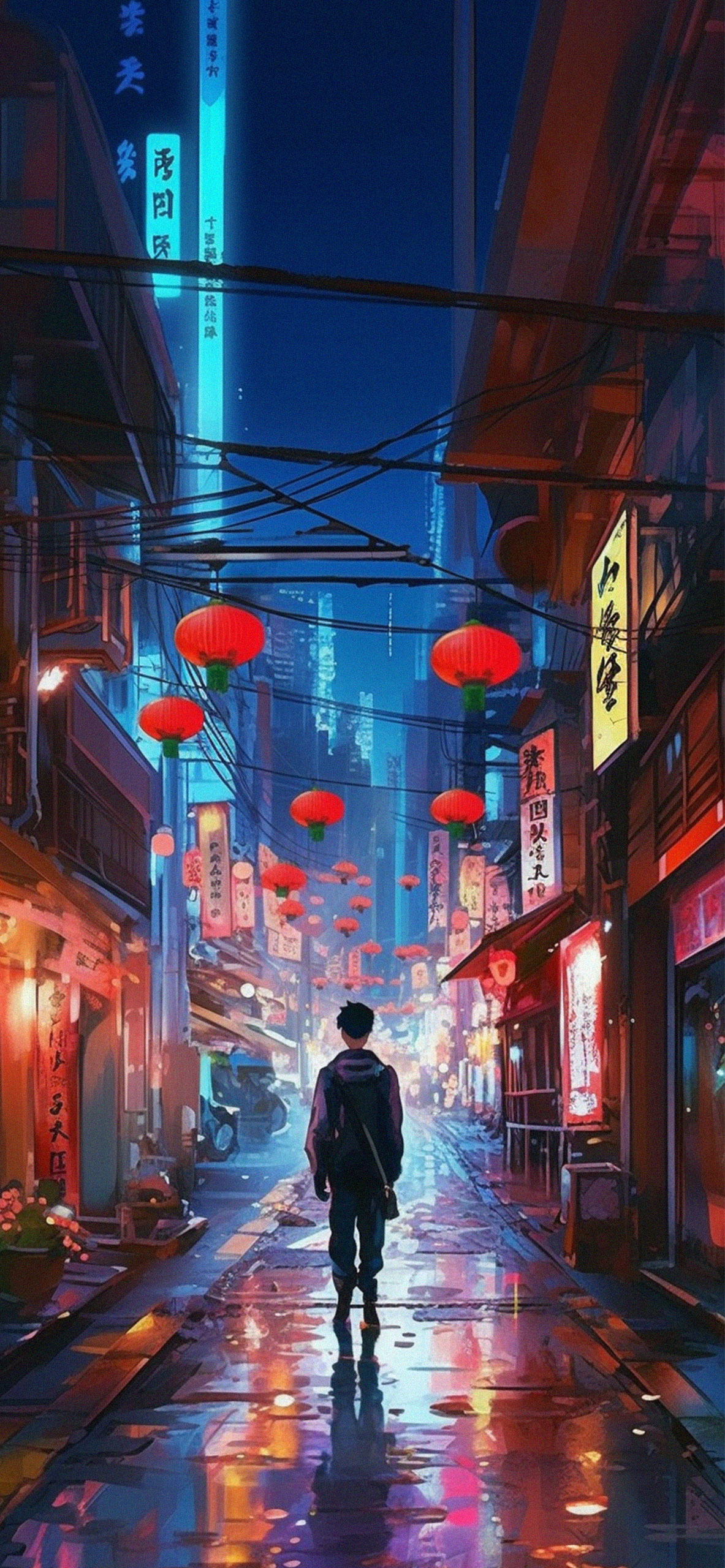 Neon Lights Aesthetic Anime Wallpaper