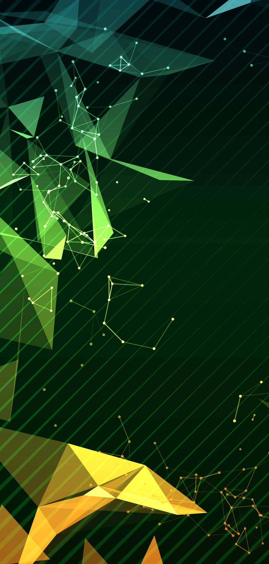 Download Google Pixel 4k Green Polygonal Pattern Wallpaper
