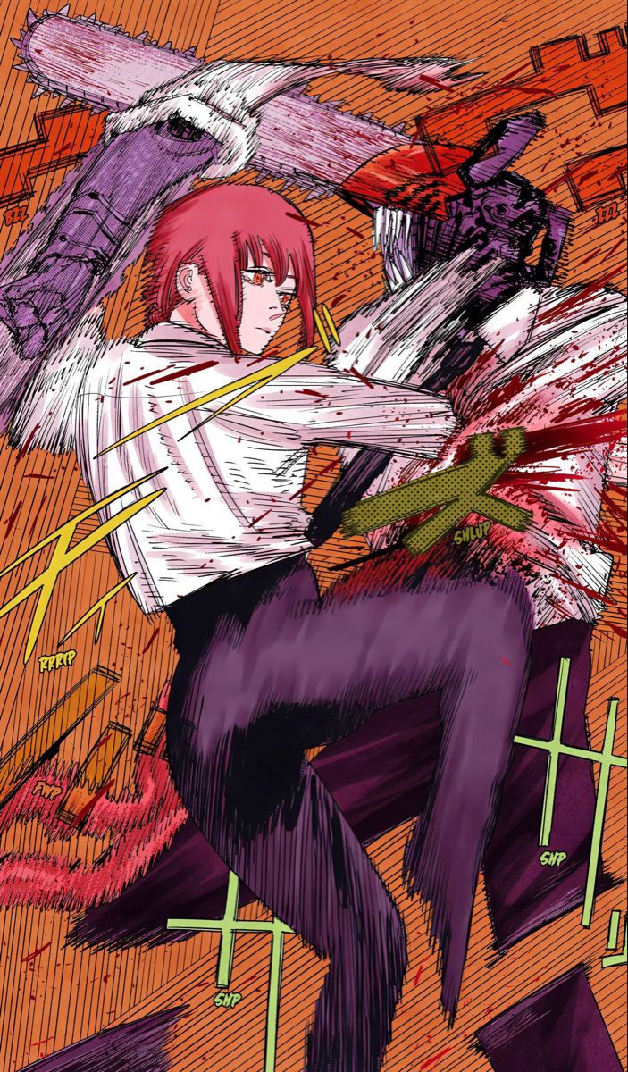 Chainsawman manga colored panel. Chainsaw, Anime wall prints !!, Manga