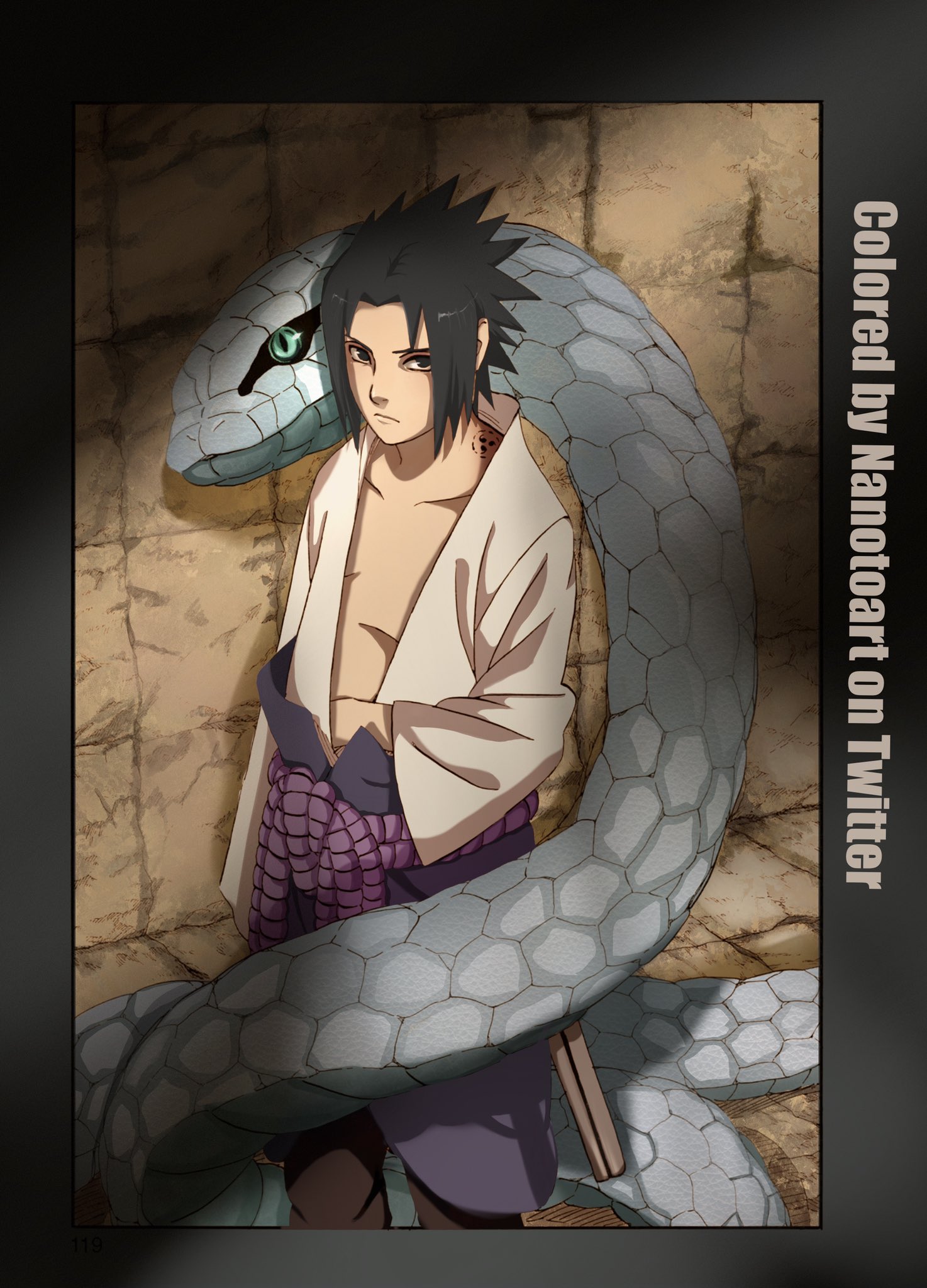 Nano Colored a requested panel from Naruto manga Uchiha Sasuke #Naruto #sasuke