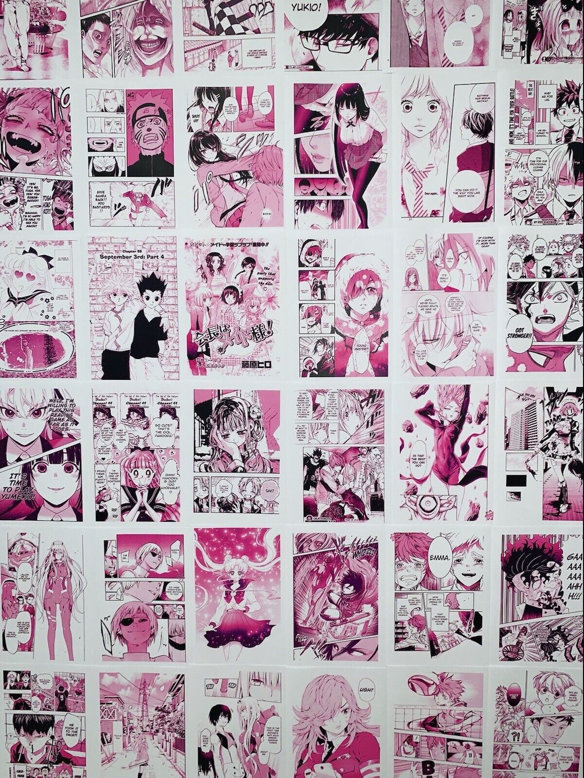 Color Accented Manga panels 60Pcs, Anime Posters, Anime Room Decor, Anime Gifts