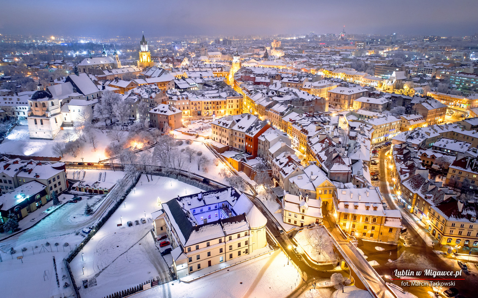 Wallpaper, lublin, Poland, Polish, cityscape, Tourism, tourist, Europe, snow, winter 1920x1200