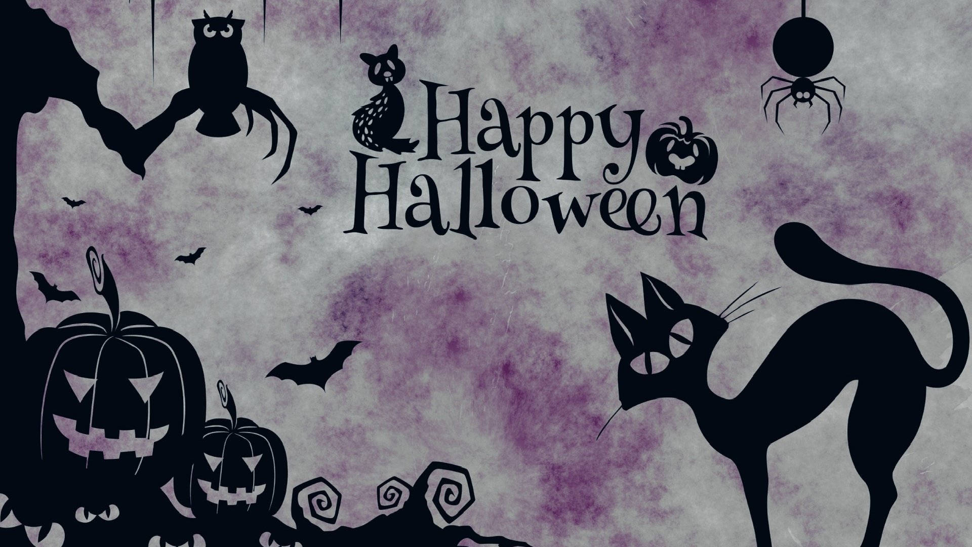 Download Vintage Halloween Purple Poster Wallpaper