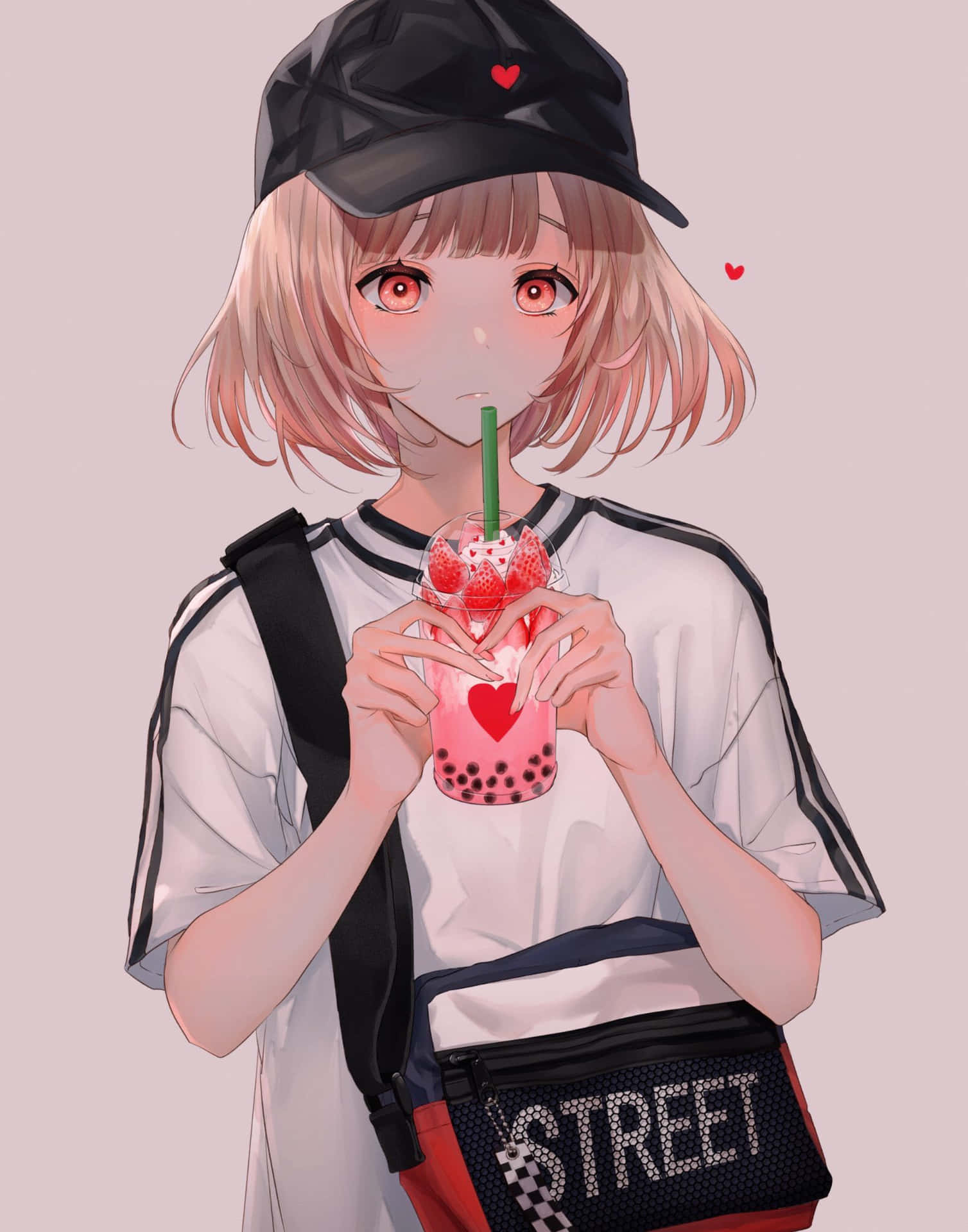 Download Live Your Best Anime Life With Bubble Tea Wallpaper