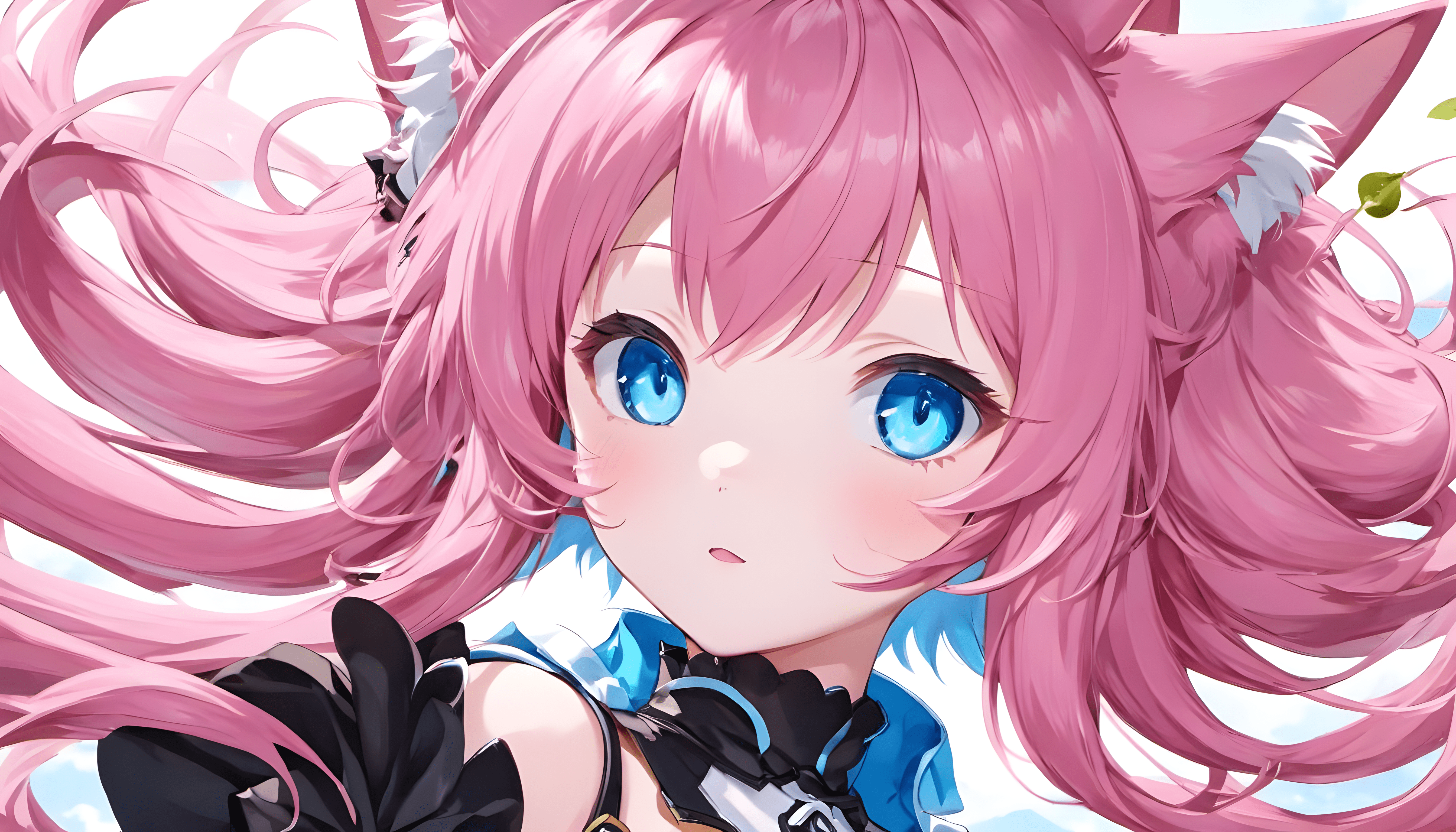 Pink Cat Girl Anime HD Wallpaper