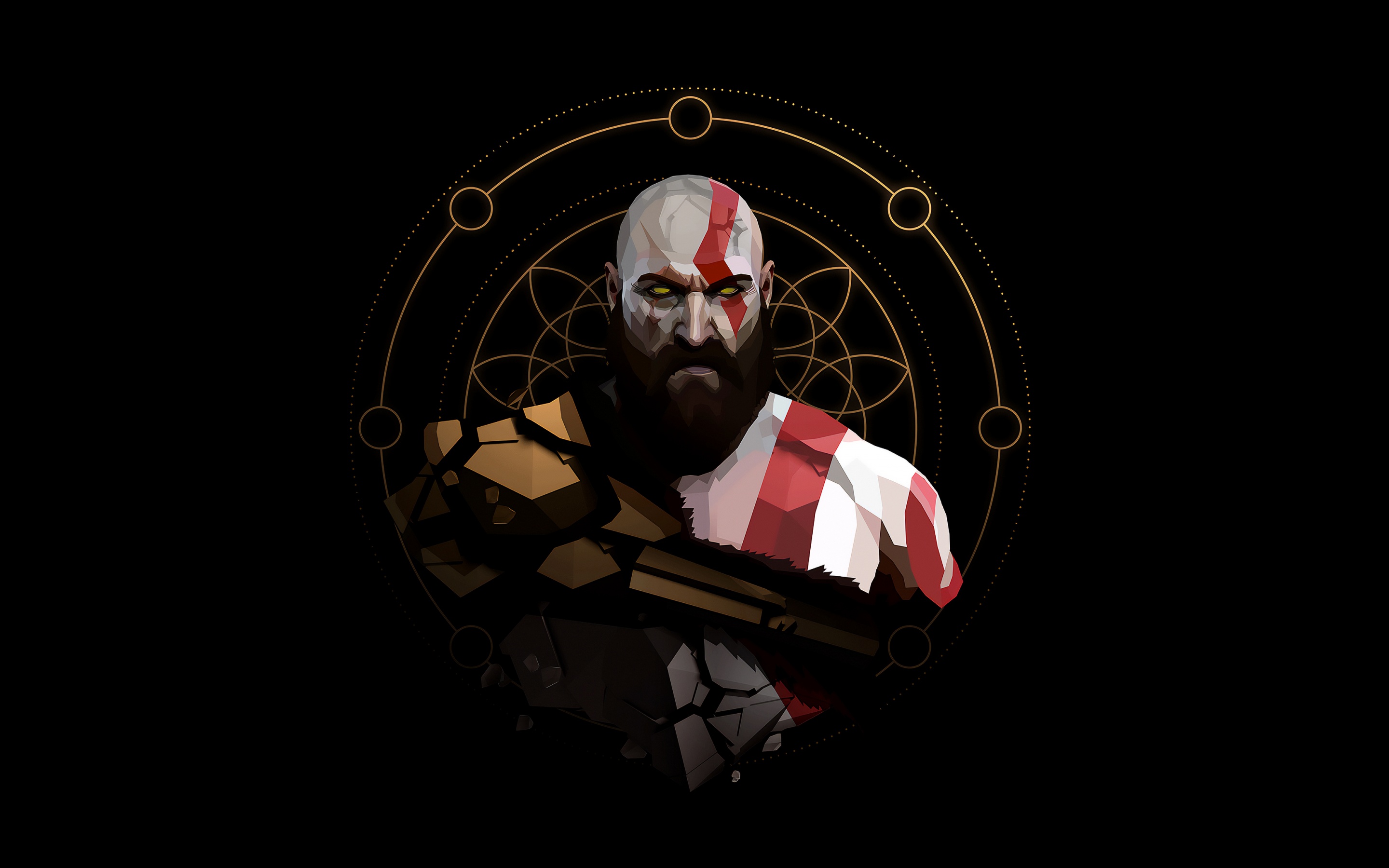 Kratos Wallpaper 4K, Minimalist, God of War
