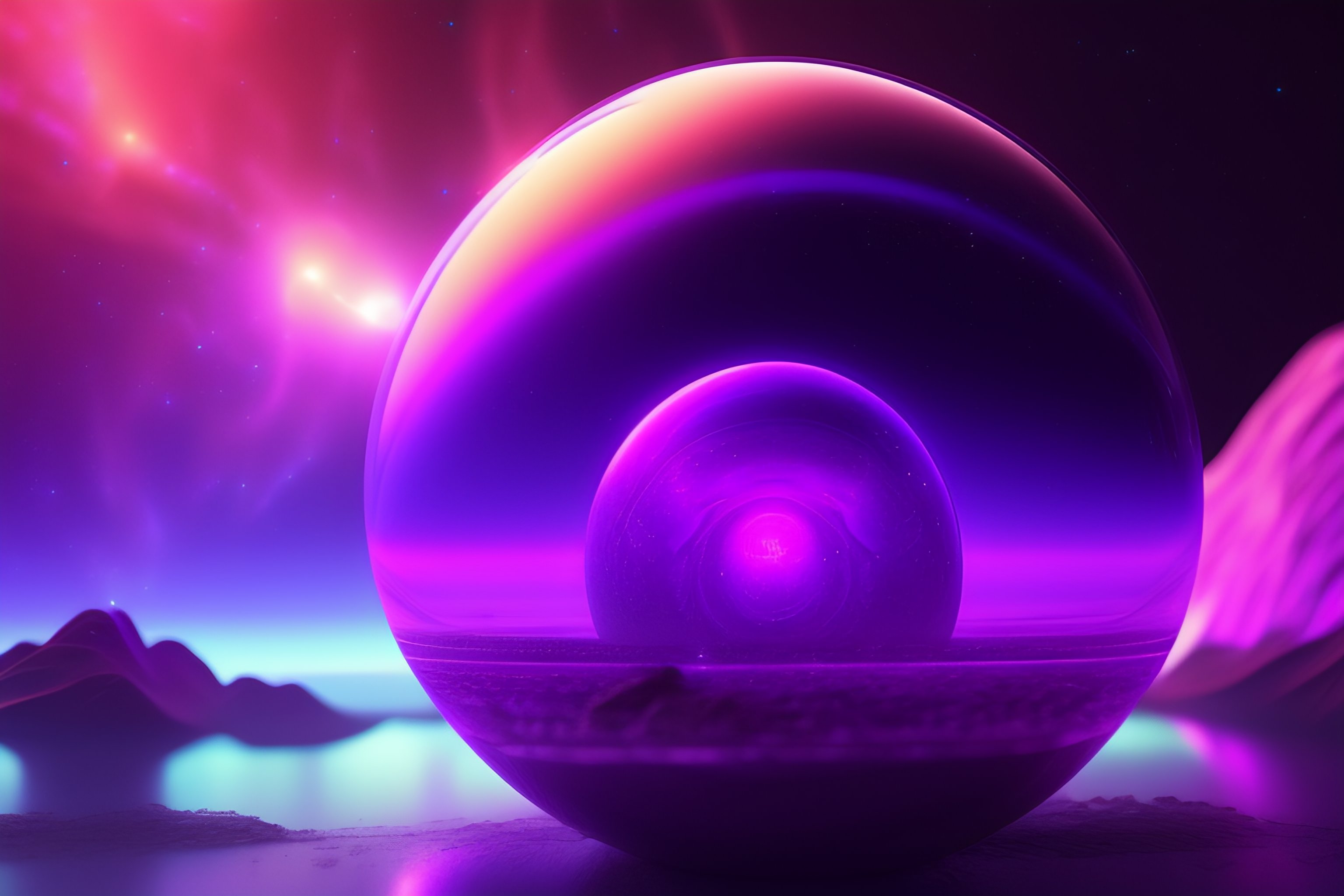Scifi digital art wallpaper purple neon thunder translucent orb gradient trending on artstation 4k