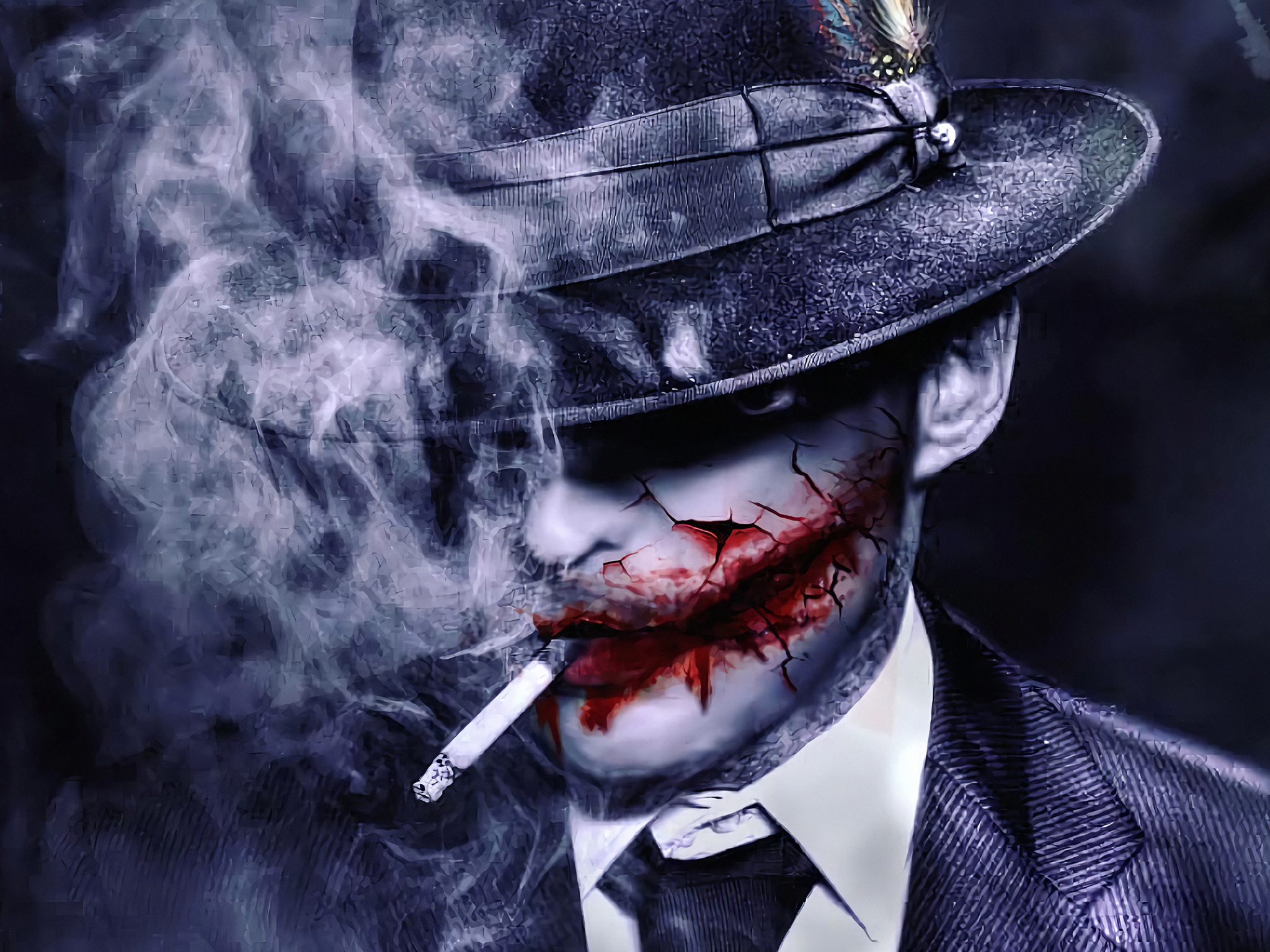 Joker Dark Smoker Wallpaper 4K