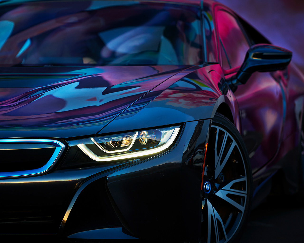Bmw Rainbow Blue Purple Car Art