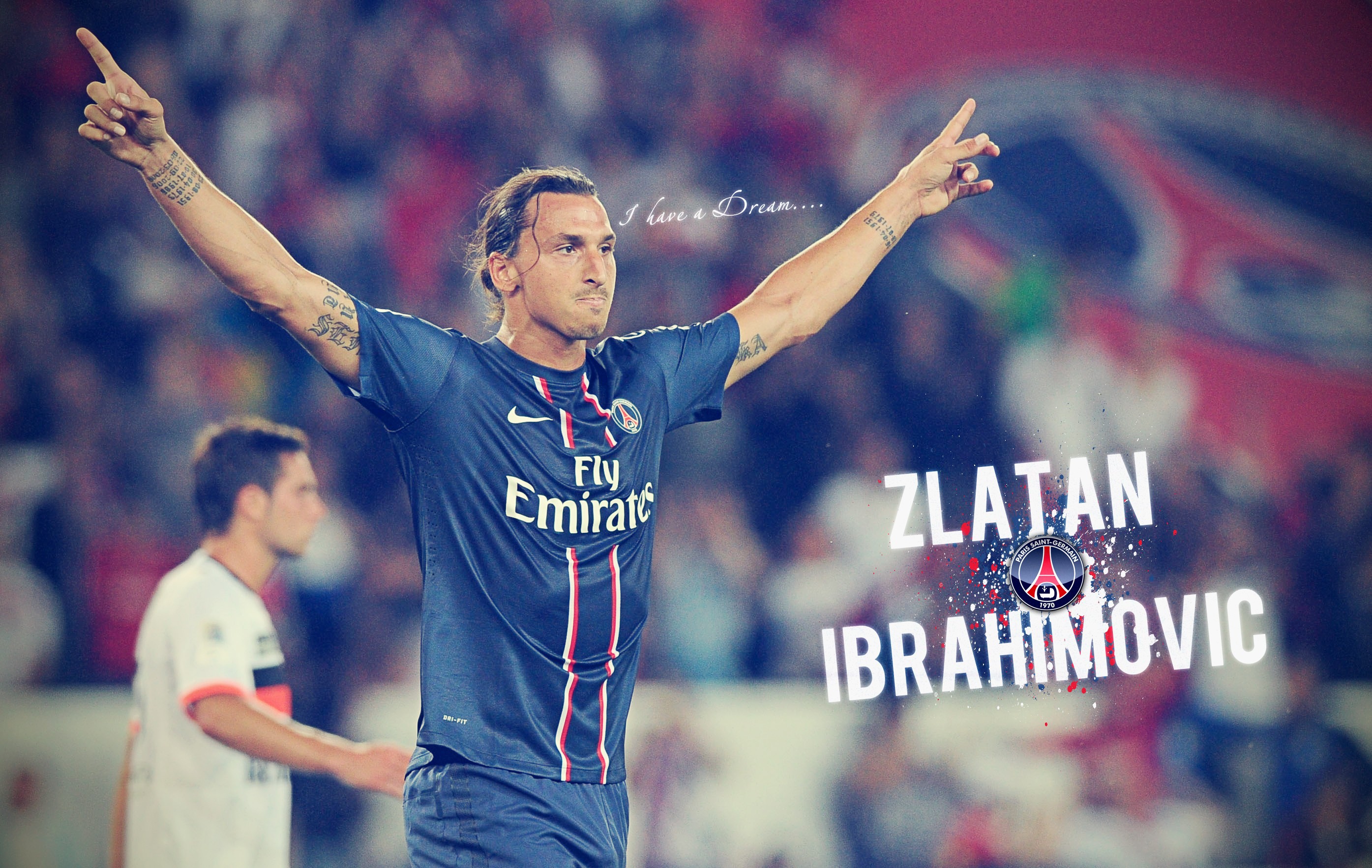 The player of PSG Zlatan Ibrahimovic after the victory Desktop wallpaper 1920x1080