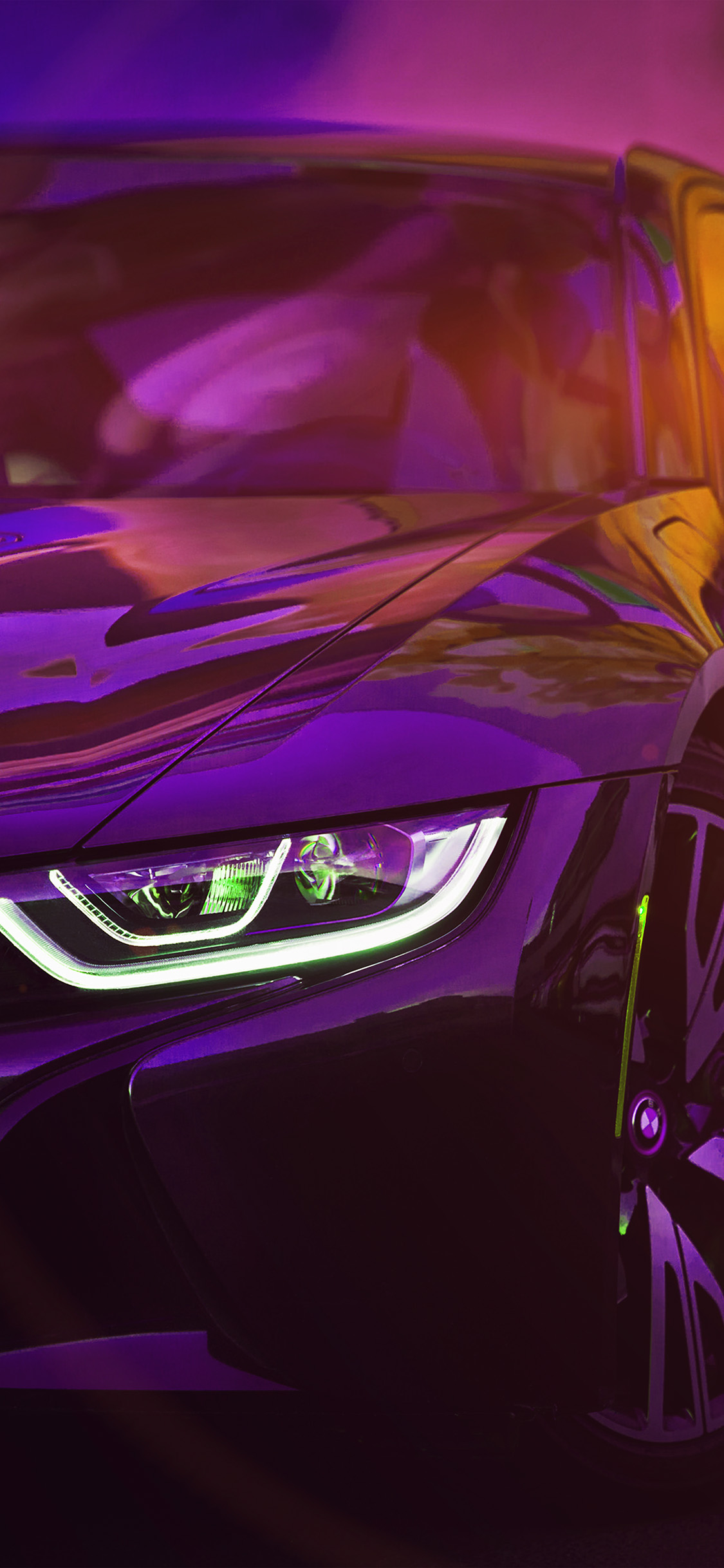 Bmw Rainbow Red Purple Car Art