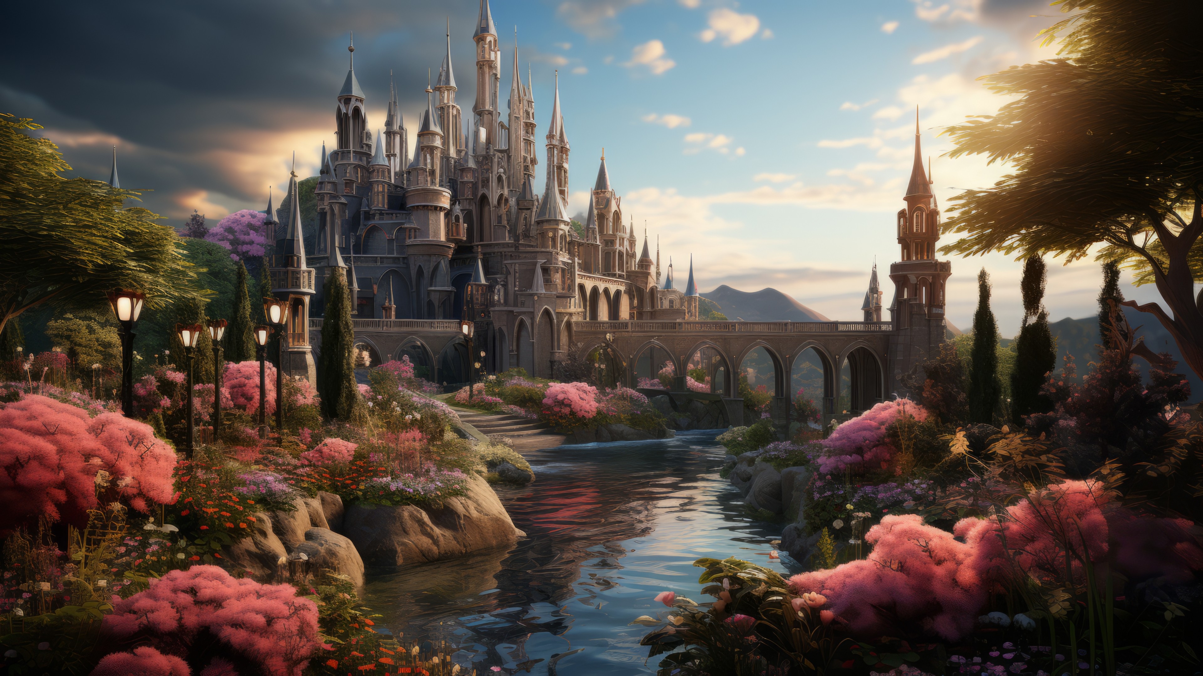 Wallpaper castle, nature, fantasy, OS