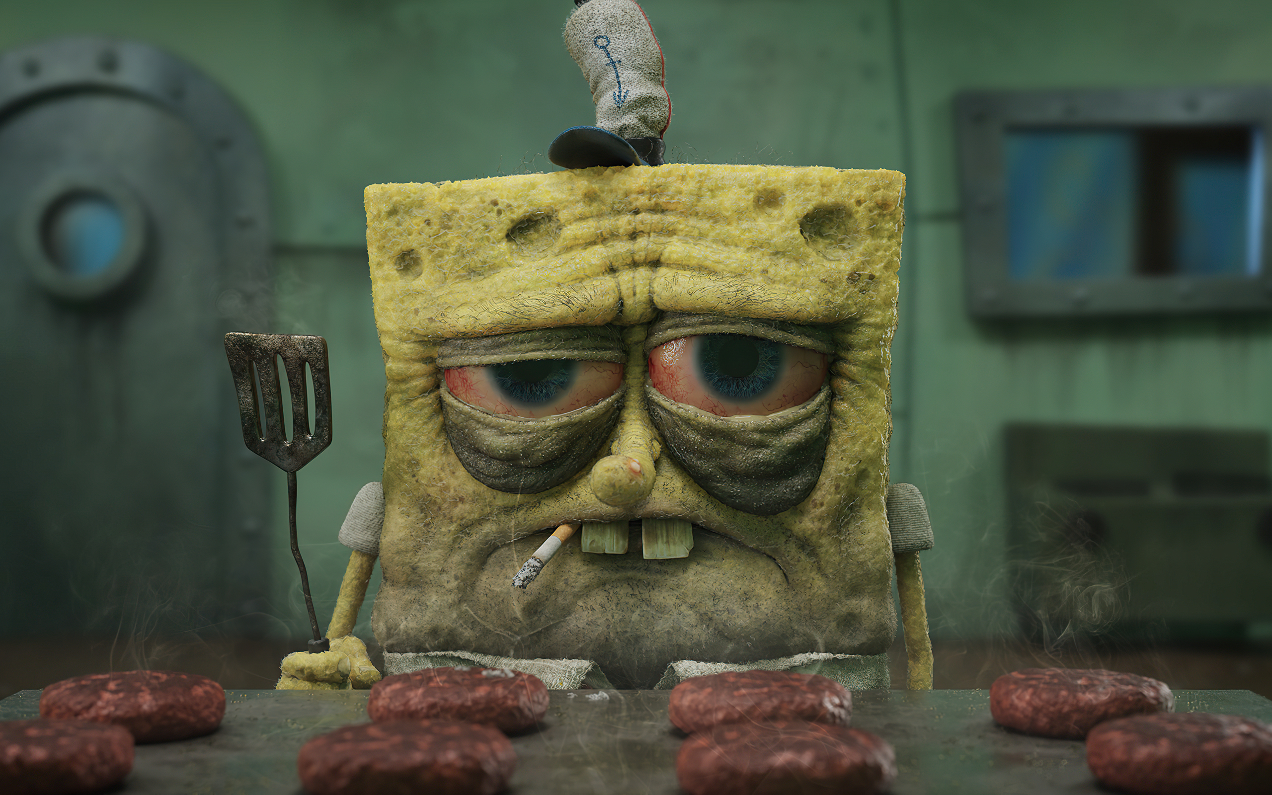 Spongebob Cooking Time 2560x1600 Resolution HD 4k Wallpaper, Image, Background, Photo and Picture