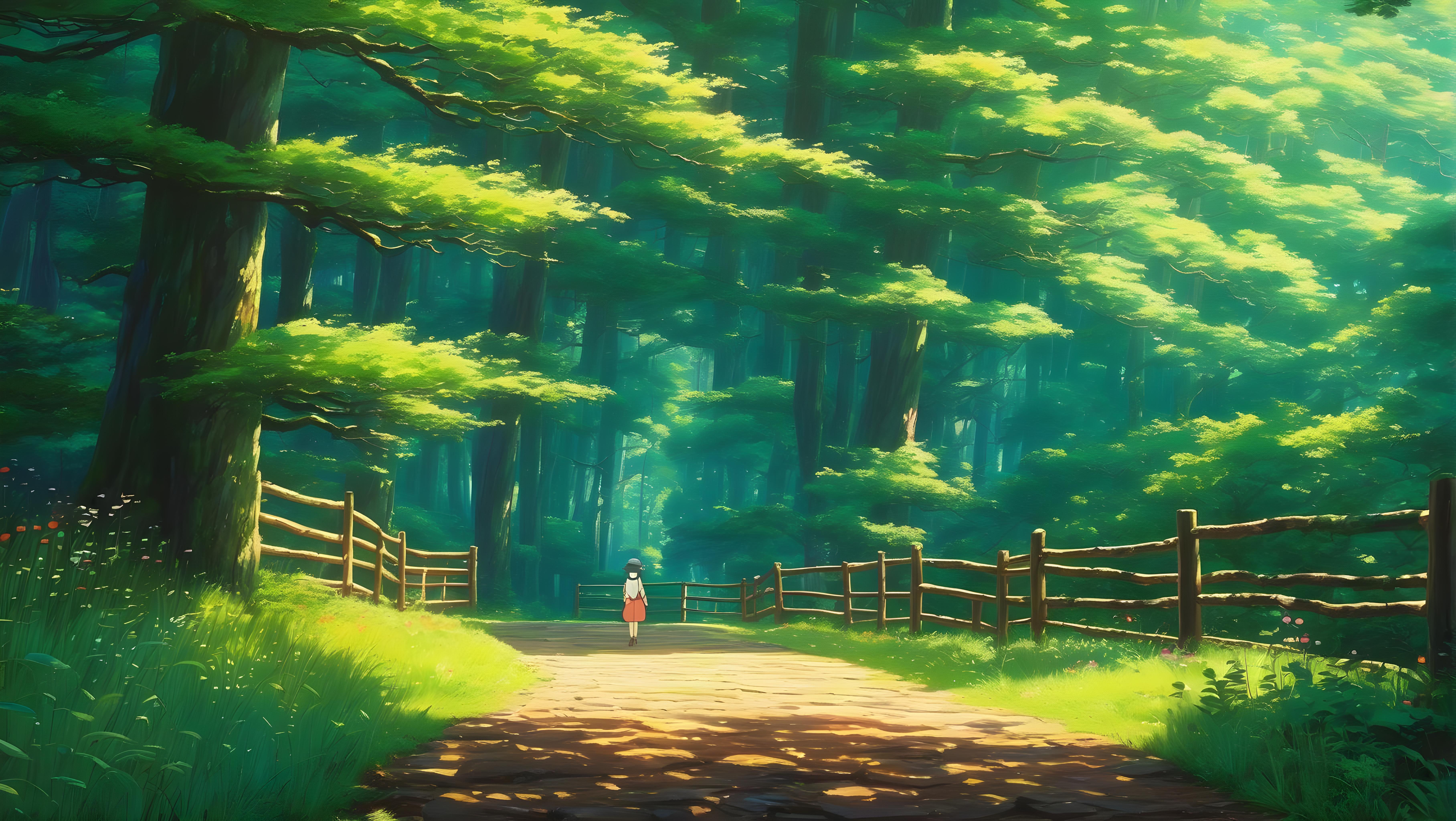 Anime Forest HD Wallpaper and Background