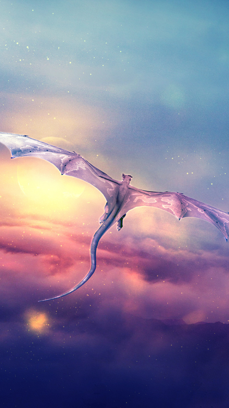 Dragon Flying Over iPhone 6, iPhone 6S, iPhone 7 HD 4k Wallpaper, Image, Background, Photo and Picture