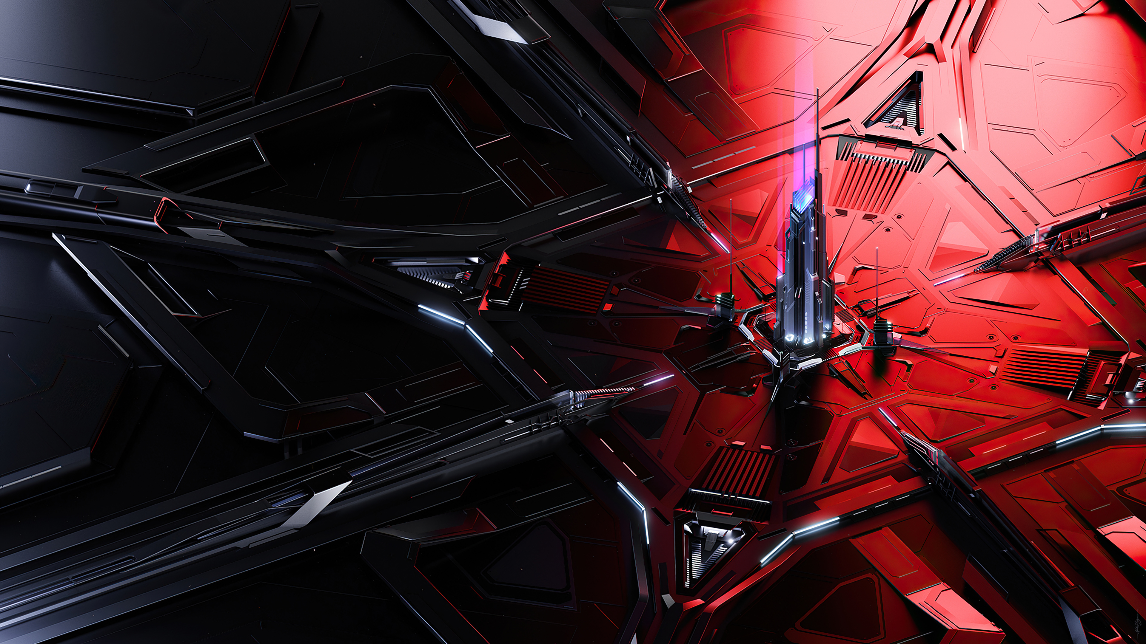 Tower Red Abstract 4k, HD Abstract, 4k Wallpaper, Image, Background, Photo and Picture