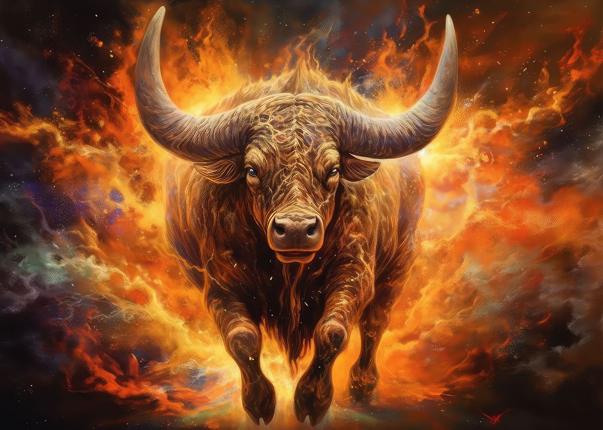 A fiery bull' Poster