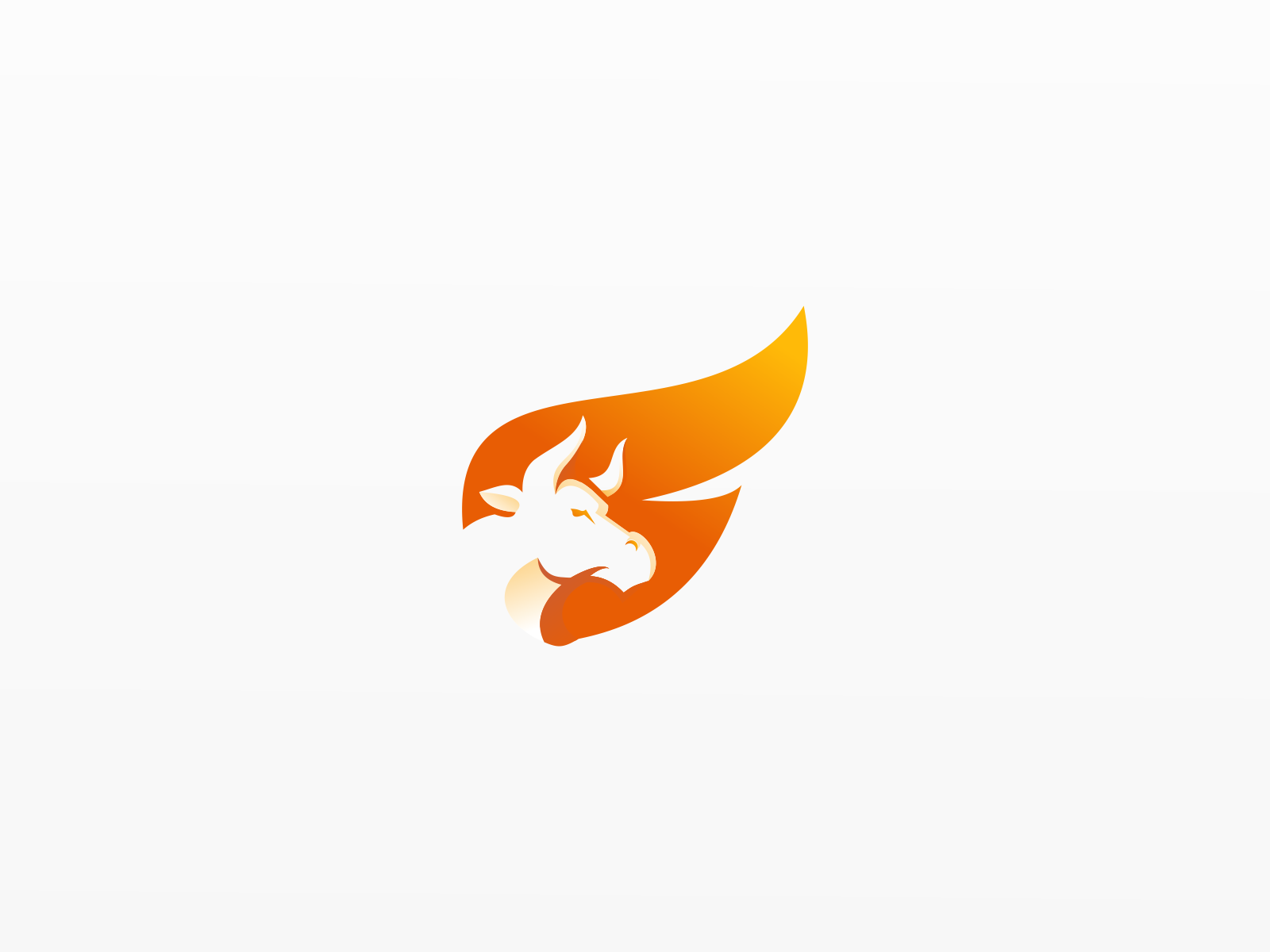 Fire Bull logo design gradient color