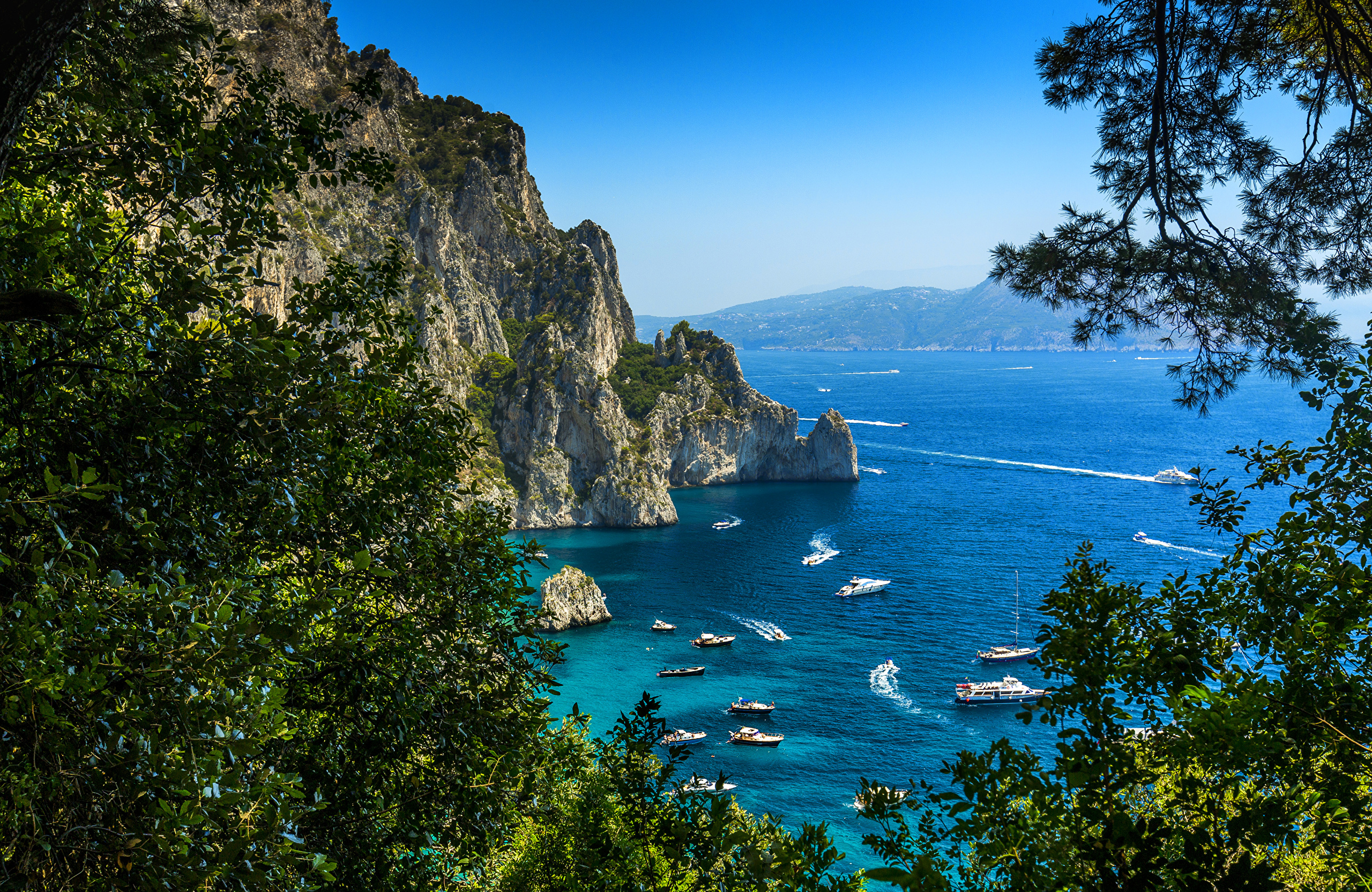 Wallpaper Italy Capri Cliff Nature Coast Yacht Sailing 2560x1664
